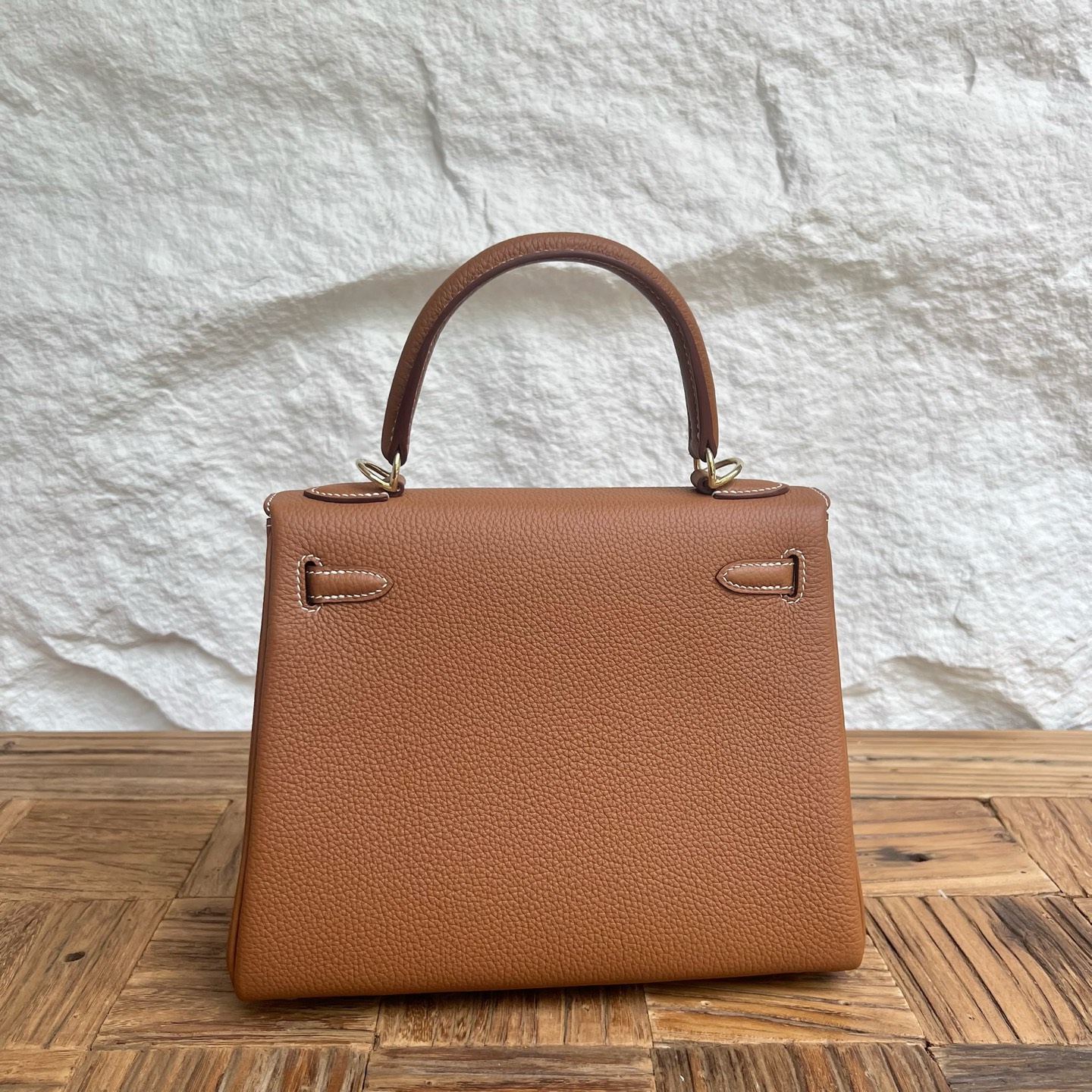 Kelly 25cm Togo original calfskin imported from Germany Color: 37 golden brown Fully handmade wax stitching Light gold buckle customized✈️ - Image 11