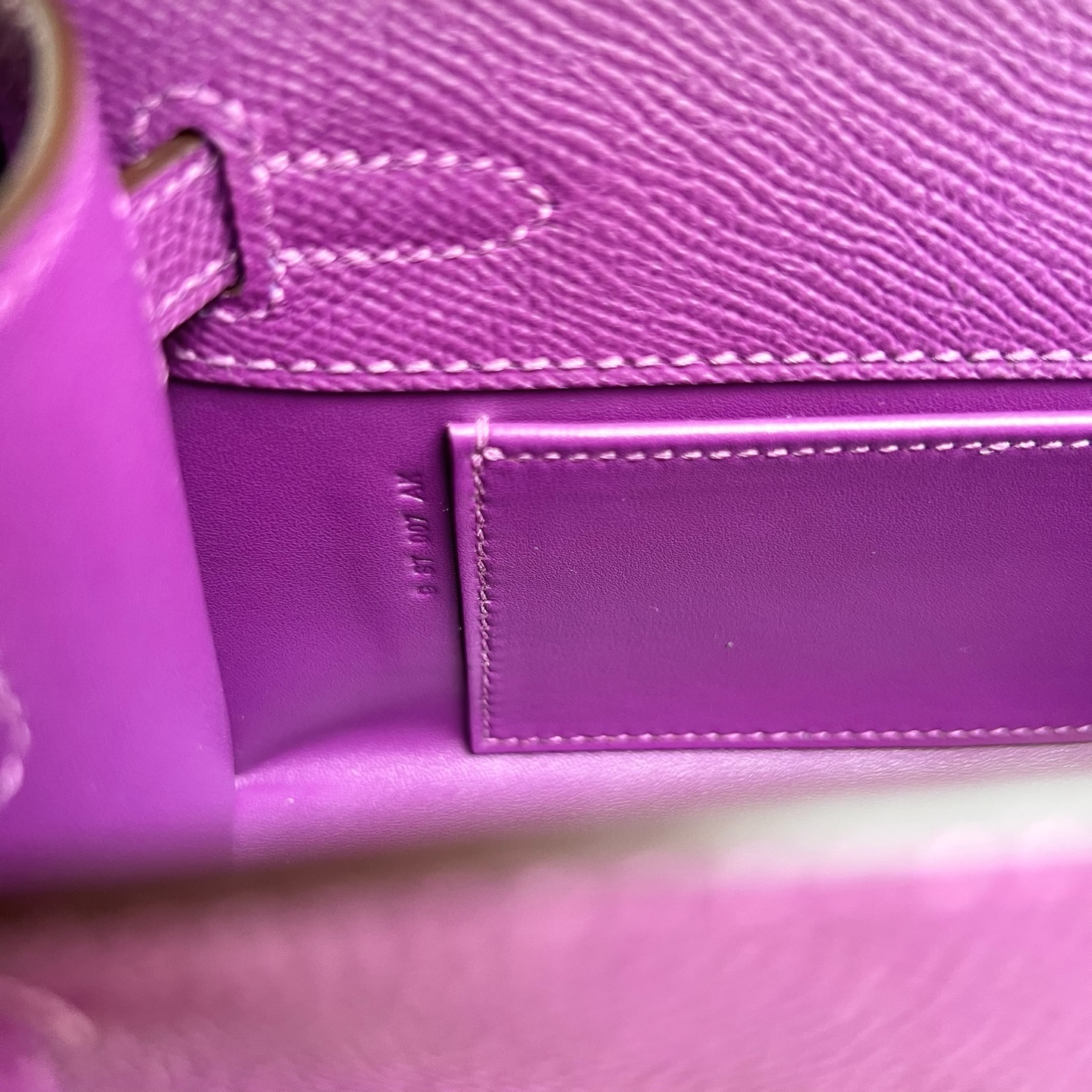 MiniKelly Pochette 22cm Epsom Color: P9 anemone purple Fully handmade wax stitching Silver buckle customized✈️ - Image 8
