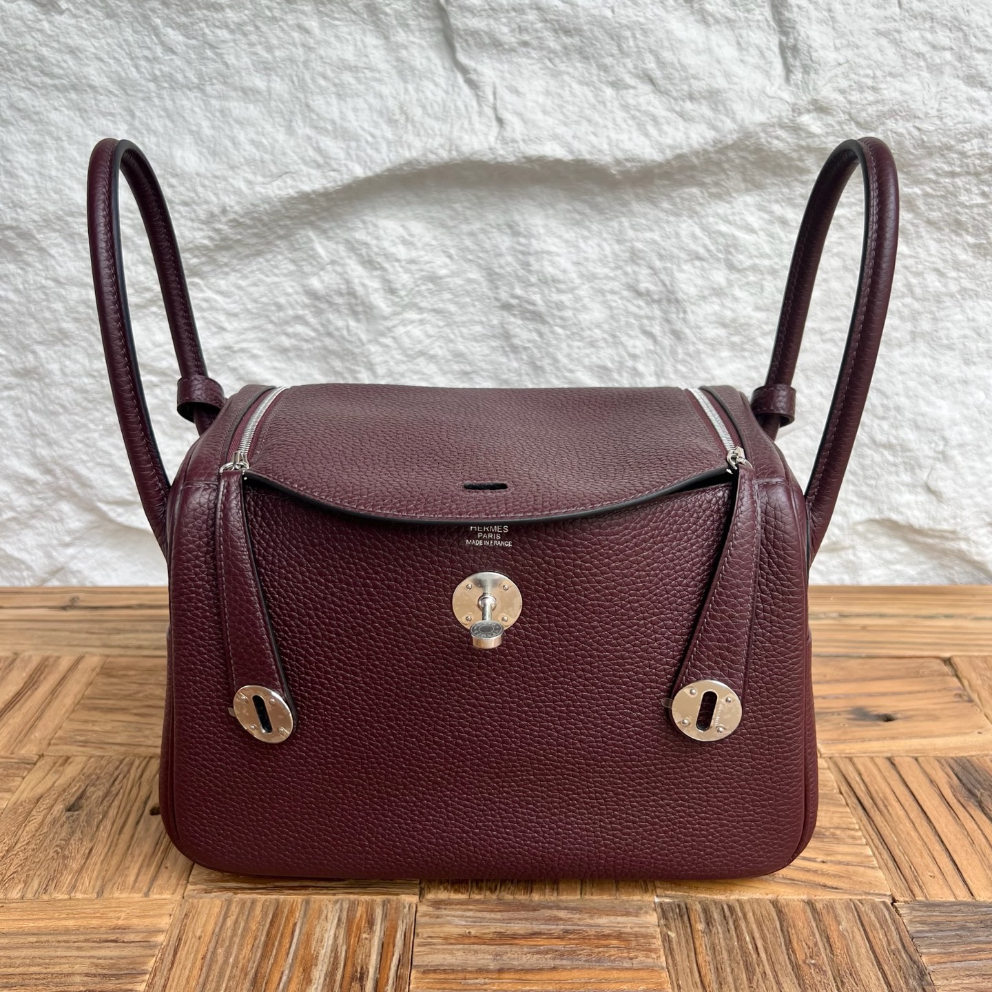 Lindy 26cm Clemence original top tc large cowhide leather Color: 0G saddle red Fully handmade wax stitching Customized✈️