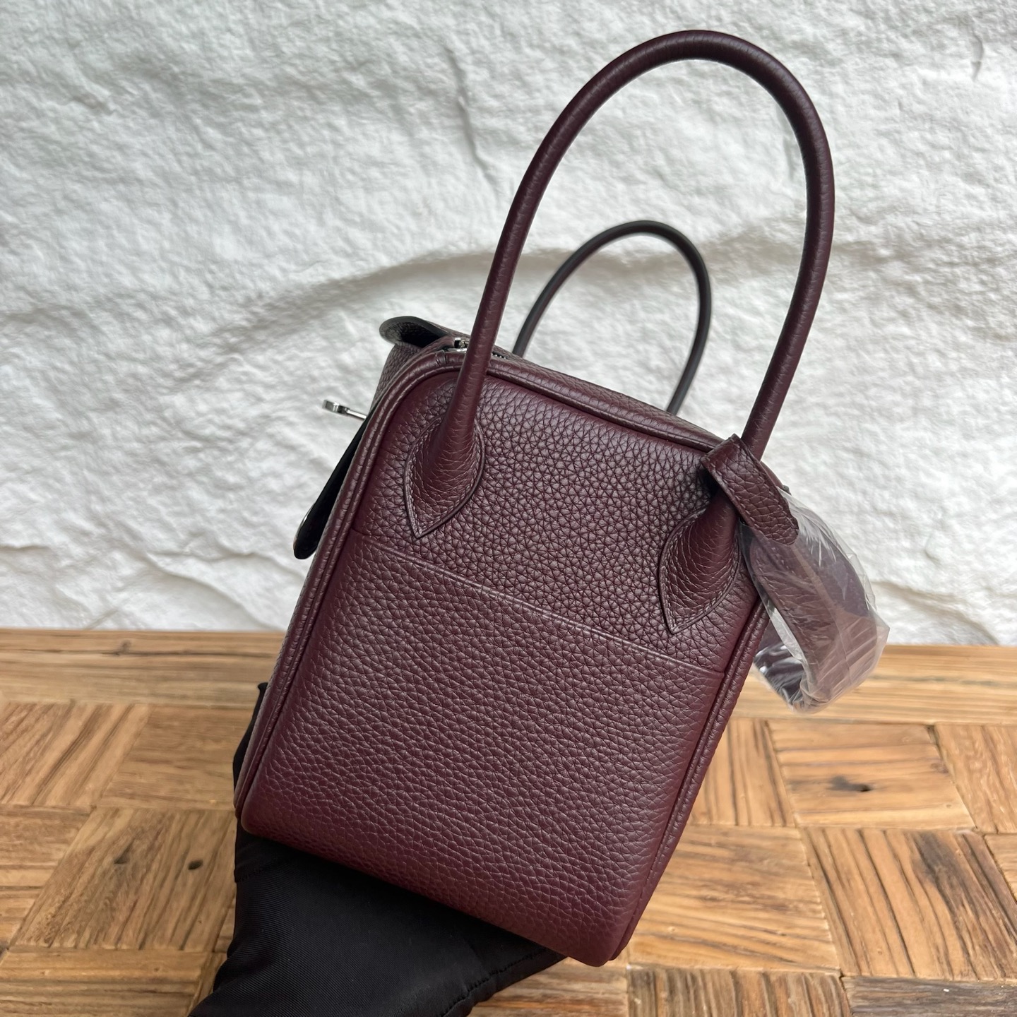 Lindy 26cm Clemence original top tc large cowhide leather Color: 0G saddle red Fully handmade wax stitching Customized✈️ - Image 3
