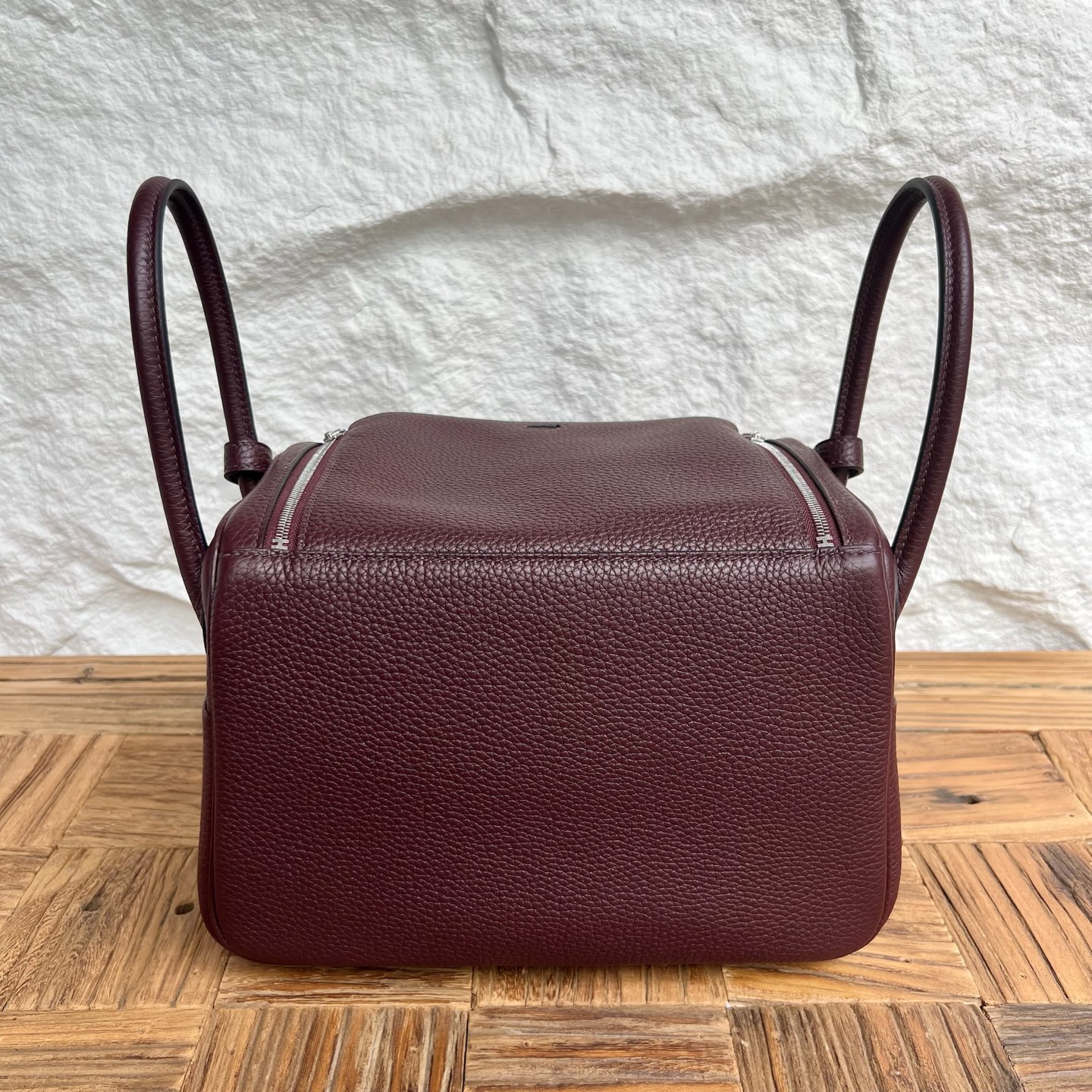 Lindy 26cm Clemence original top tc large cowhide leather Color: 0G saddle red Fully handmade wax stitching Customized✈️ - Image 4