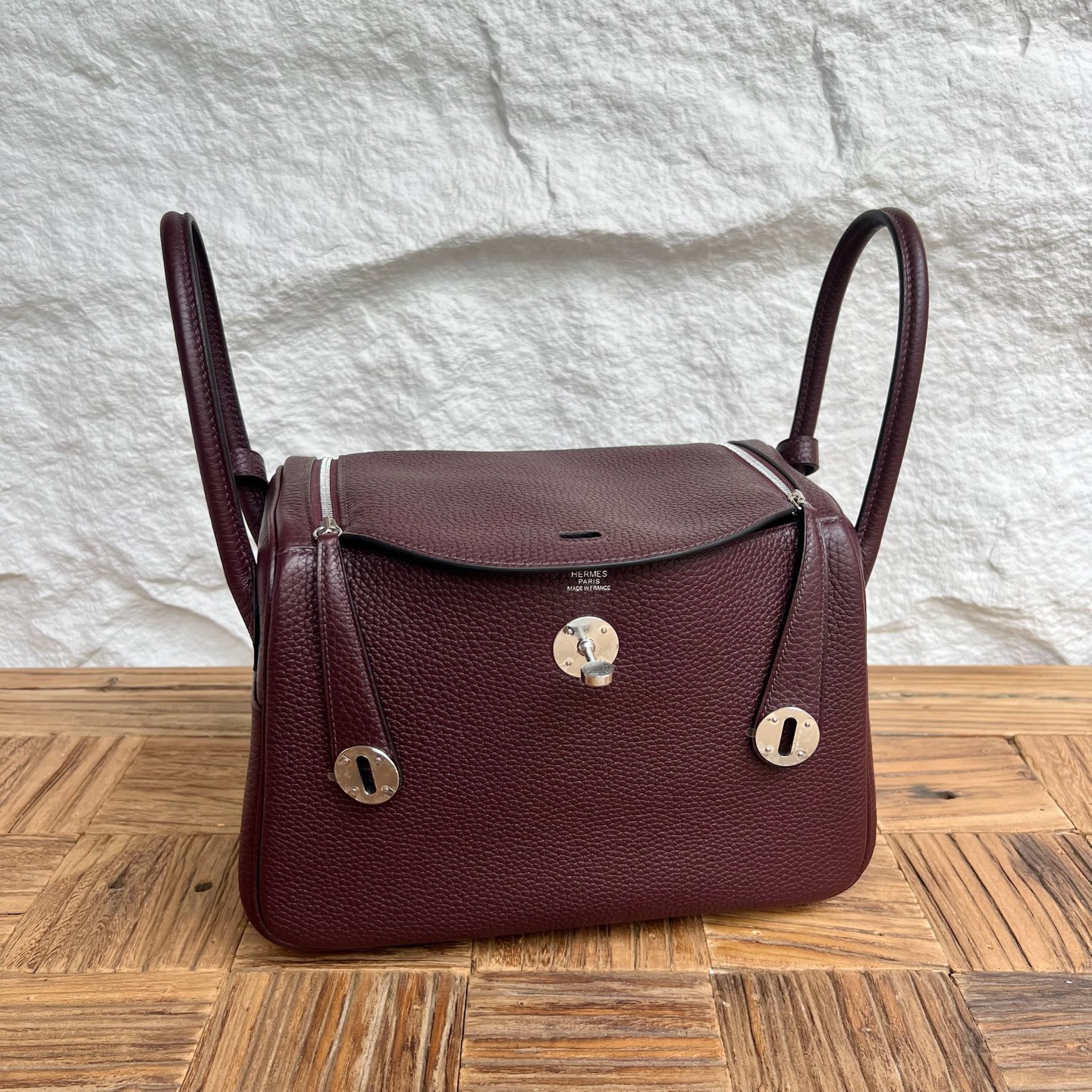 Lindy 26cm Clemence original top tc large cowhide leather Color: 0G saddle red Fully handmade wax stitching Customized✈️ - Image 9