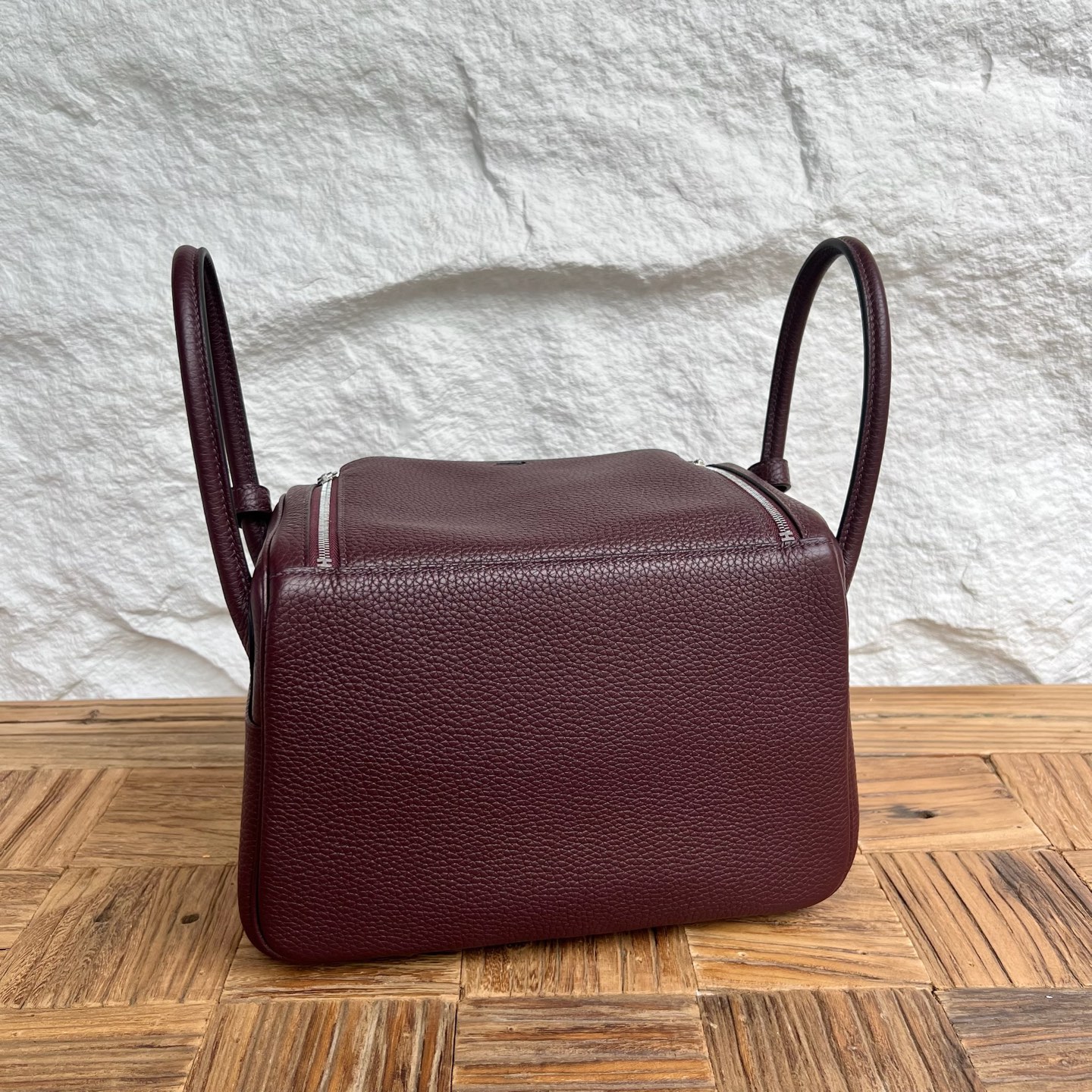 Lindy 26cm Clemence original top tc large cowhide leather Color: 0G saddle red Fully handmade wax stitching Customized✈️ - Image 10