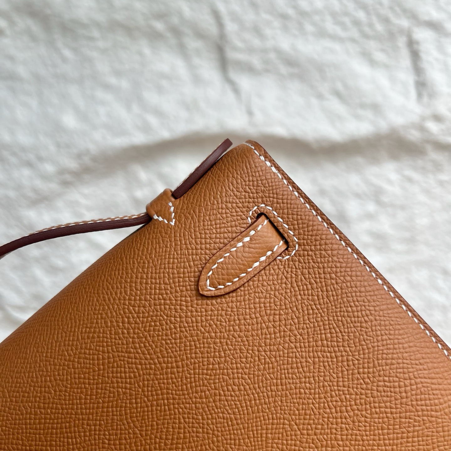 Spot Mini Kelly Pochette 22cm Epsom Color: 37 golden brown Gold Fully handmade wax stitching Ghw Stock - Image 5
