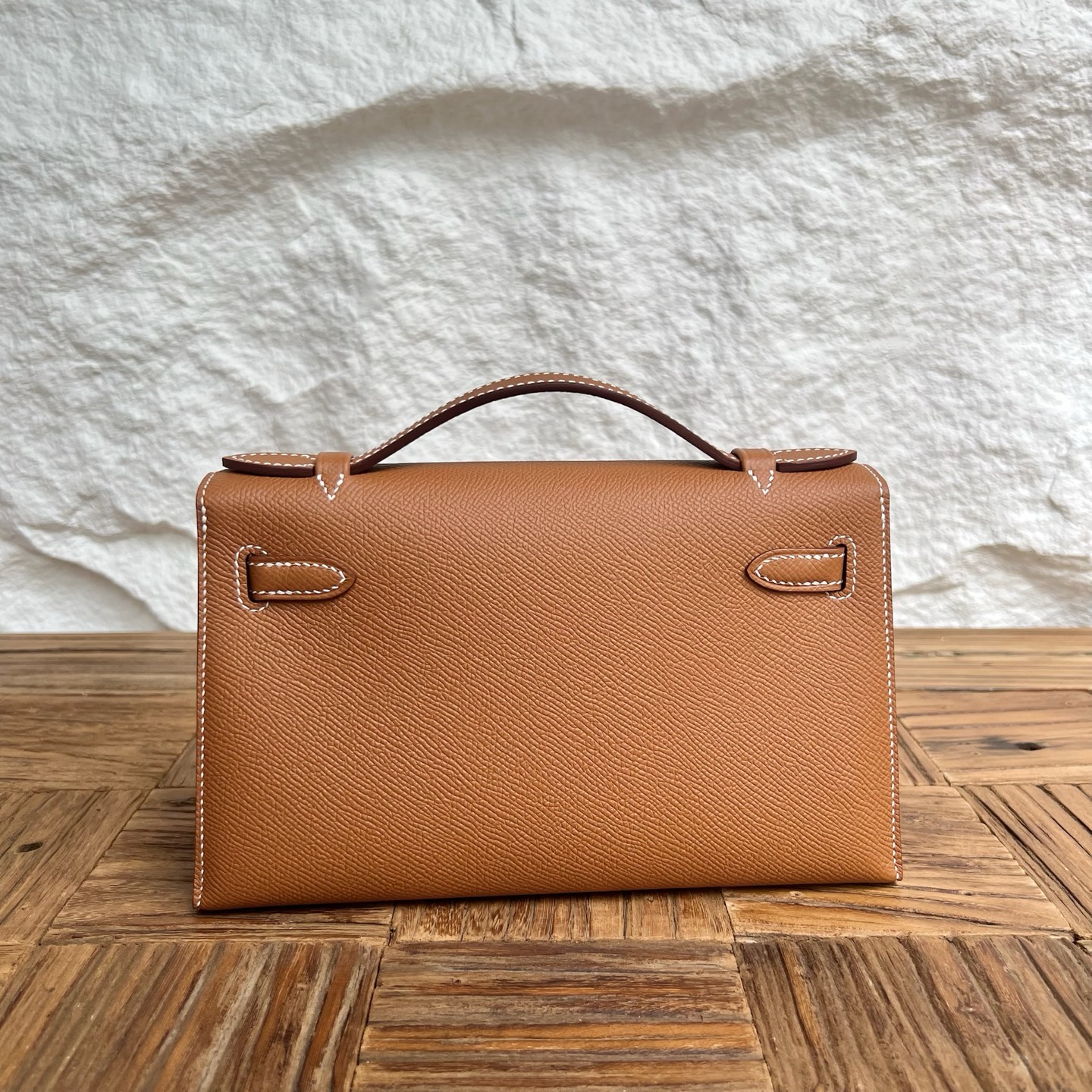 Spot Mini Kelly Pochette 22cm Epsom Color: 37 golden brown Gold Fully handmade wax stitching Ghw Stock - Image 11