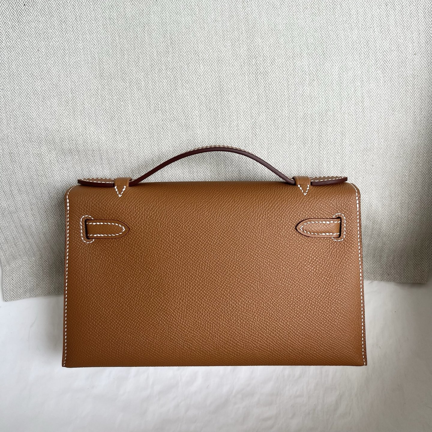 Spot Mini Kelly Pochette 22cm Epsom Color: 37 golden brown Gold Fully handmade wax stitching Ghw Stock - Image 13