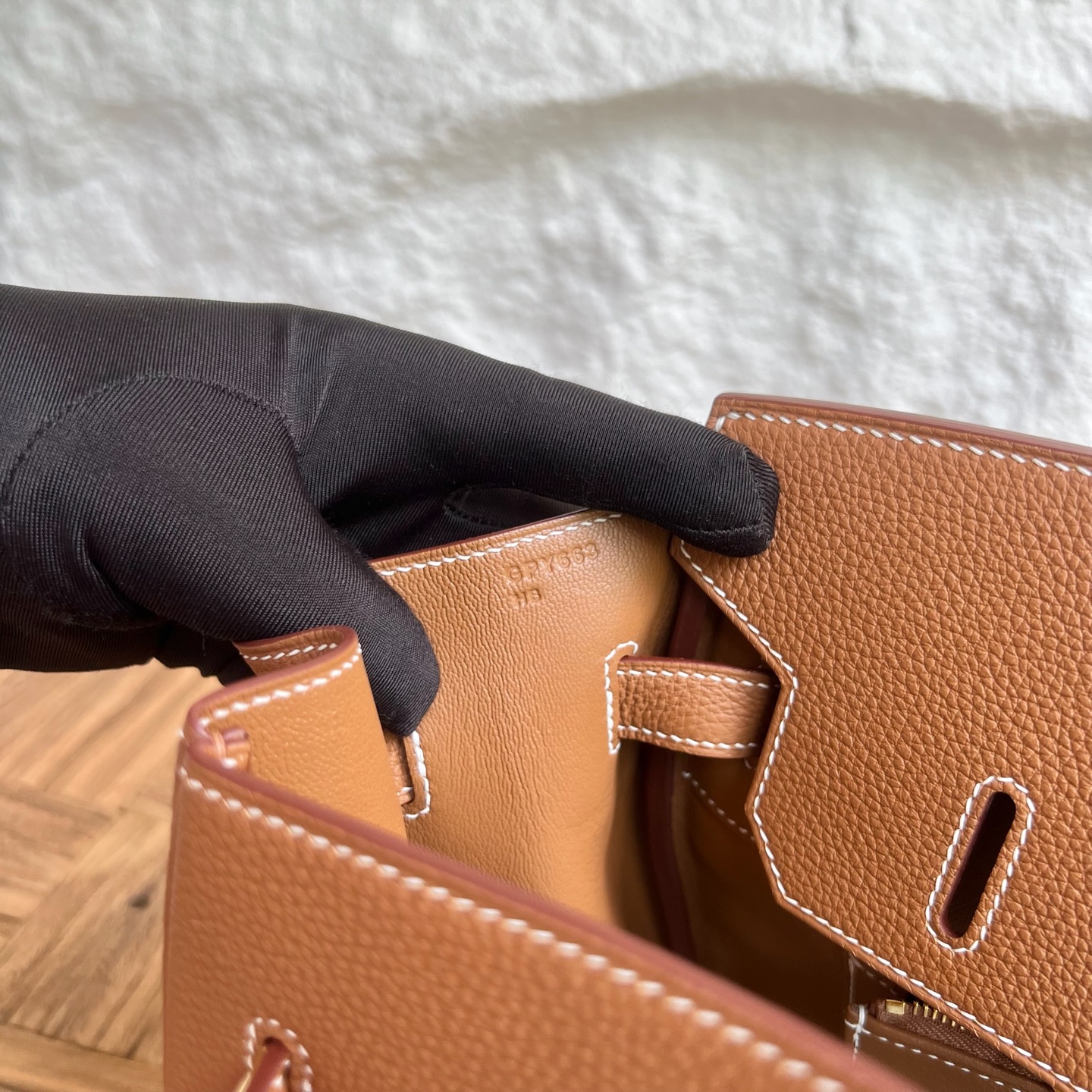 Birkin 35cm Togo original imported German calfskin Color: CC37 golden brown Gold Fully handmade wax thread sewing Gold buckle customized✈️ - Image 6