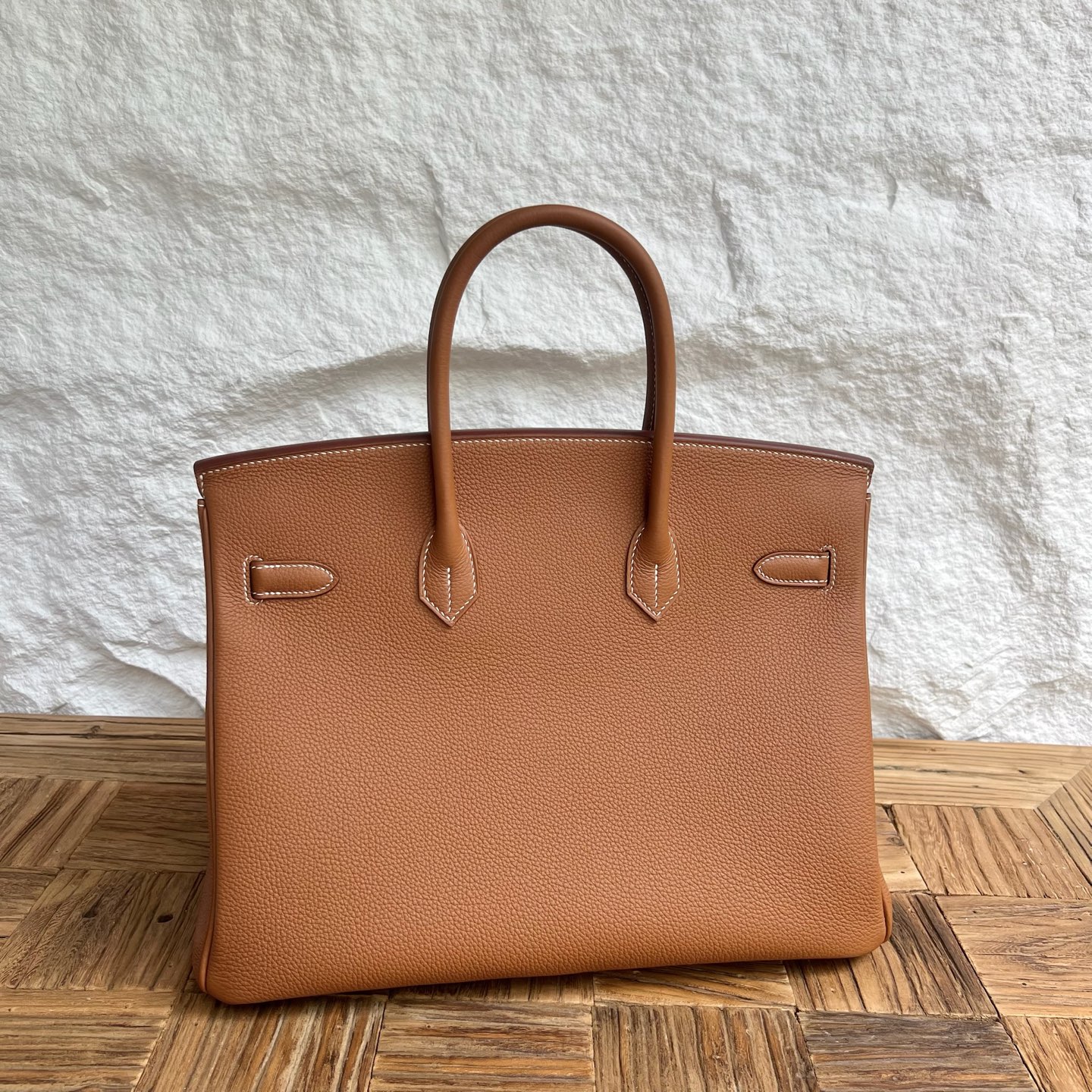Birkin 35cm Togo original imported German calfskin Color: CC37 golden brown Gold Fully handmade wax thread sewing Gold buckle customized✈️ - Image 13