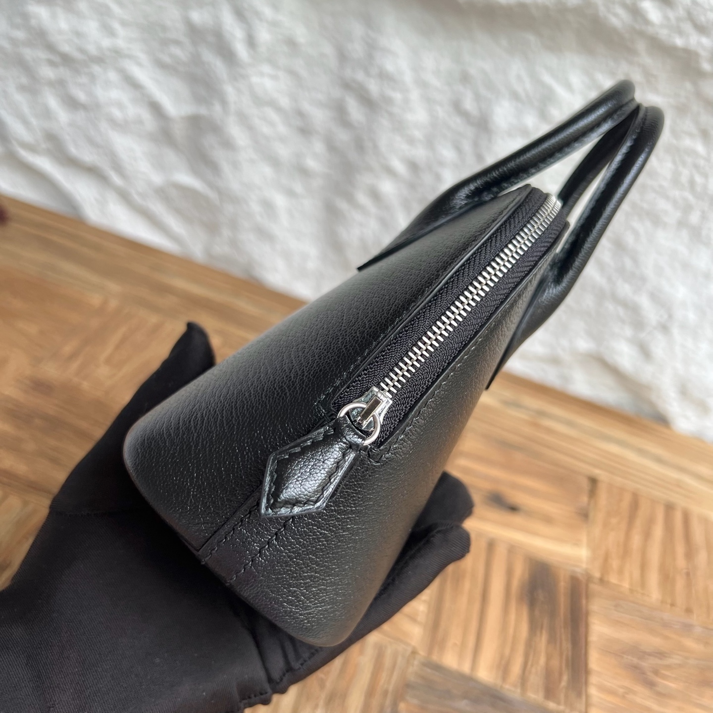 Newly made in stock Mini Bolide 20cm Chever Color: Ck89 black Noir fully handmade wax thread sewing Silver buckle Stock - Image 3