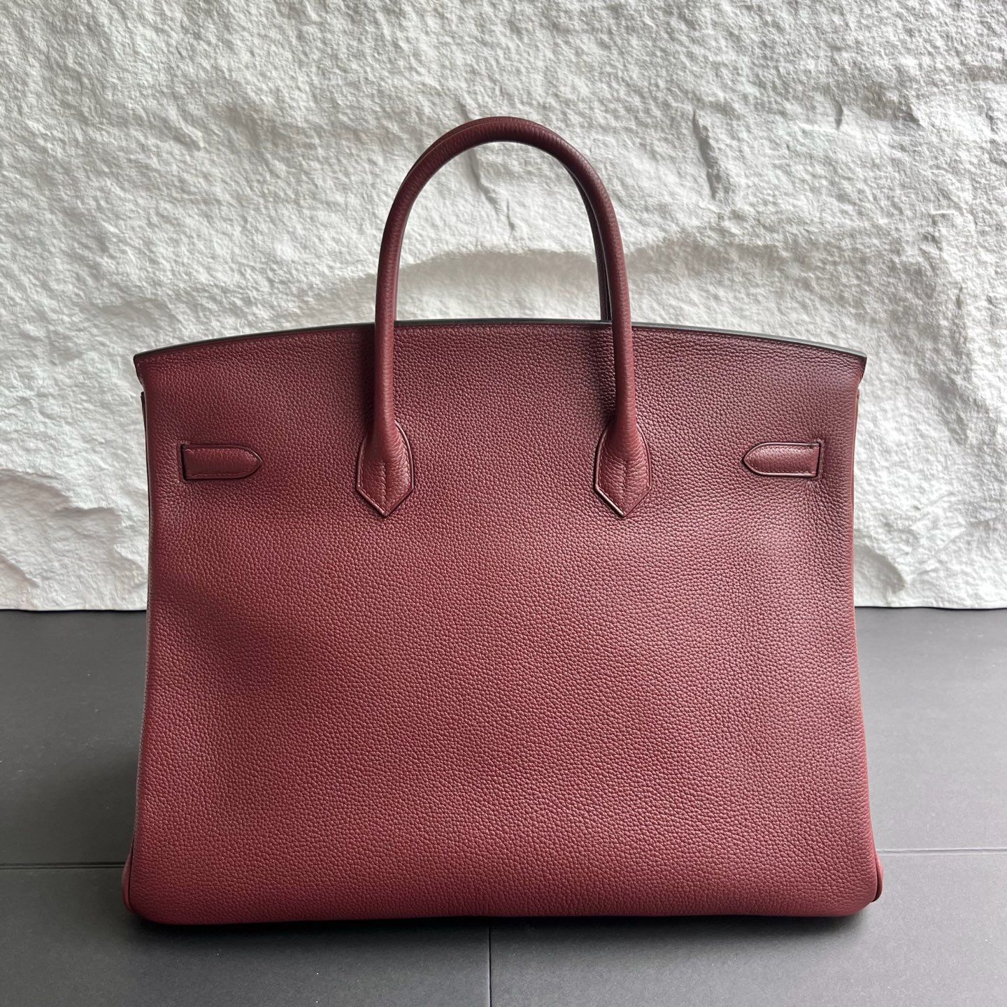 Birkin 40cm Togo leather, original imported German calfskin Color: Ck55 Hermes Red Rouge H Fully hand-waxed seams, original hardware, hand-engraved Phw customized✈️ - Image 4