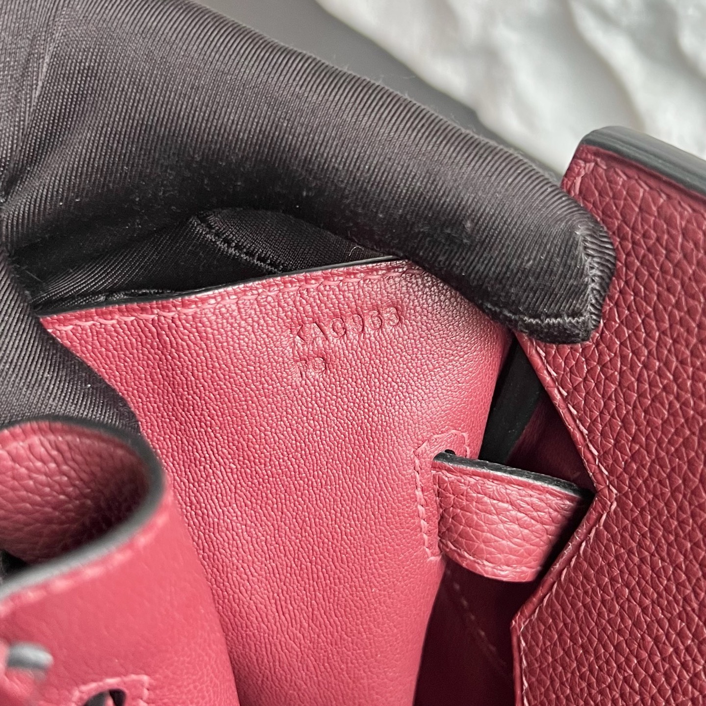 Birkin 40cm Togo leather, original imported German calfskin Color: Ck55 Hermes Red Rouge H Fully hand-waxed seams, original hardware, hand-engraved Phw customized✈️ - Image 7