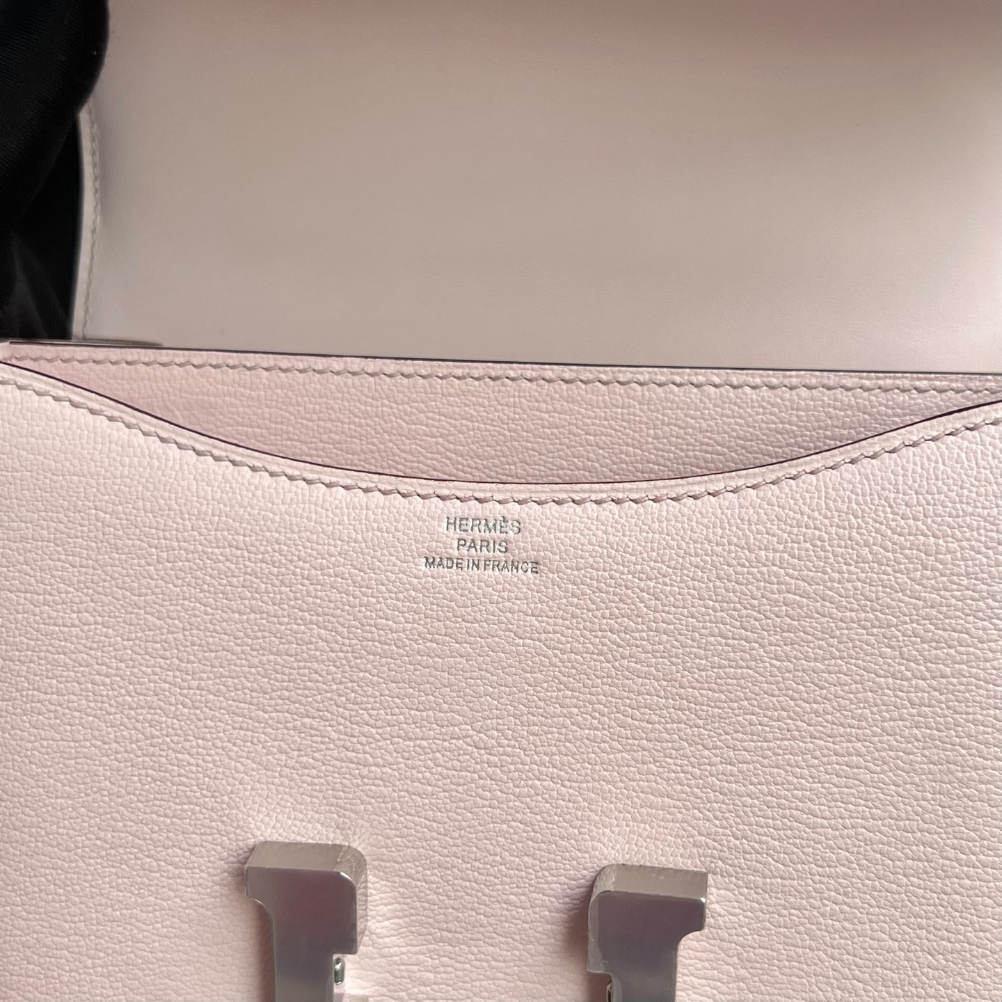 Constance 18cm Chever original imported goatskin Color: M7 Rose Darling Love Powder Fully handmade wax thread sewing Silver buckle customized✈️ - Image 7