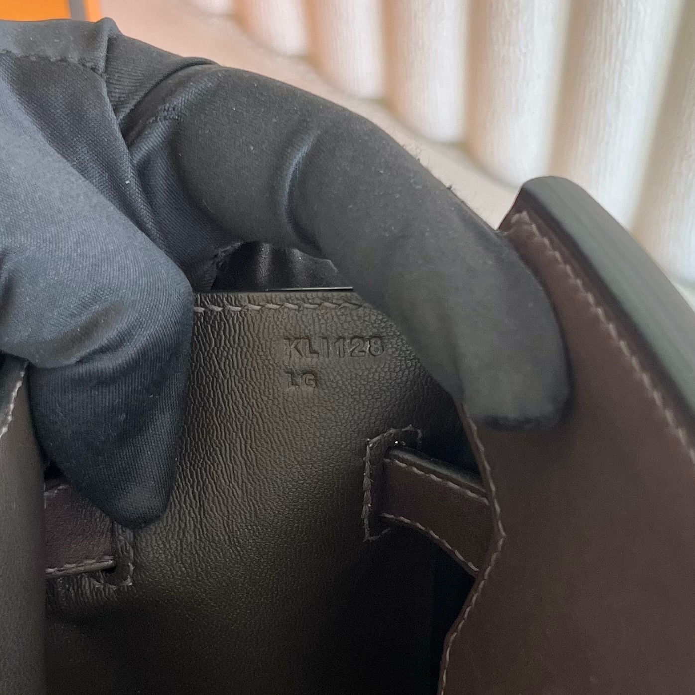 Birkin 30cm Barenia plain saddle leather Color: Ck46 ebony color Ebene silver buckle fully handmade wax stitching Phw customized✈️ - Image 8