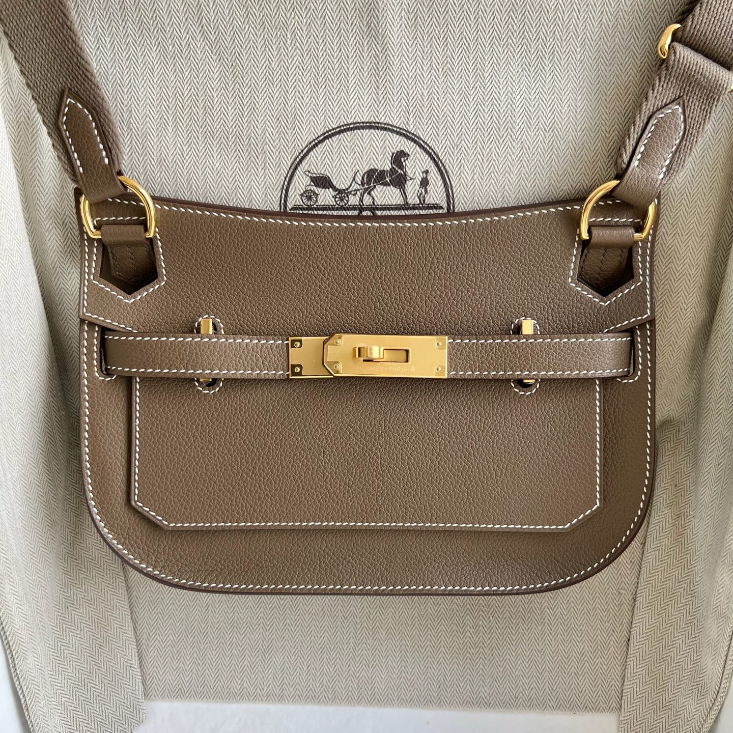 Jypssiere Mini Gypsy 23cm Evercolor Color: Ck18 elephant gray Etoupe fully handmade wax stitching Ghw Stock - Image 9