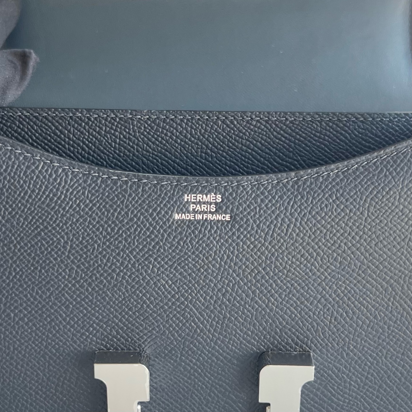 Constance 1-18 Mirror Style🪞Epsom Color: 2Z Midnight Blue Blue Nuit Fully handmade wax stitching Silver buckle customized✈️ - Image 8