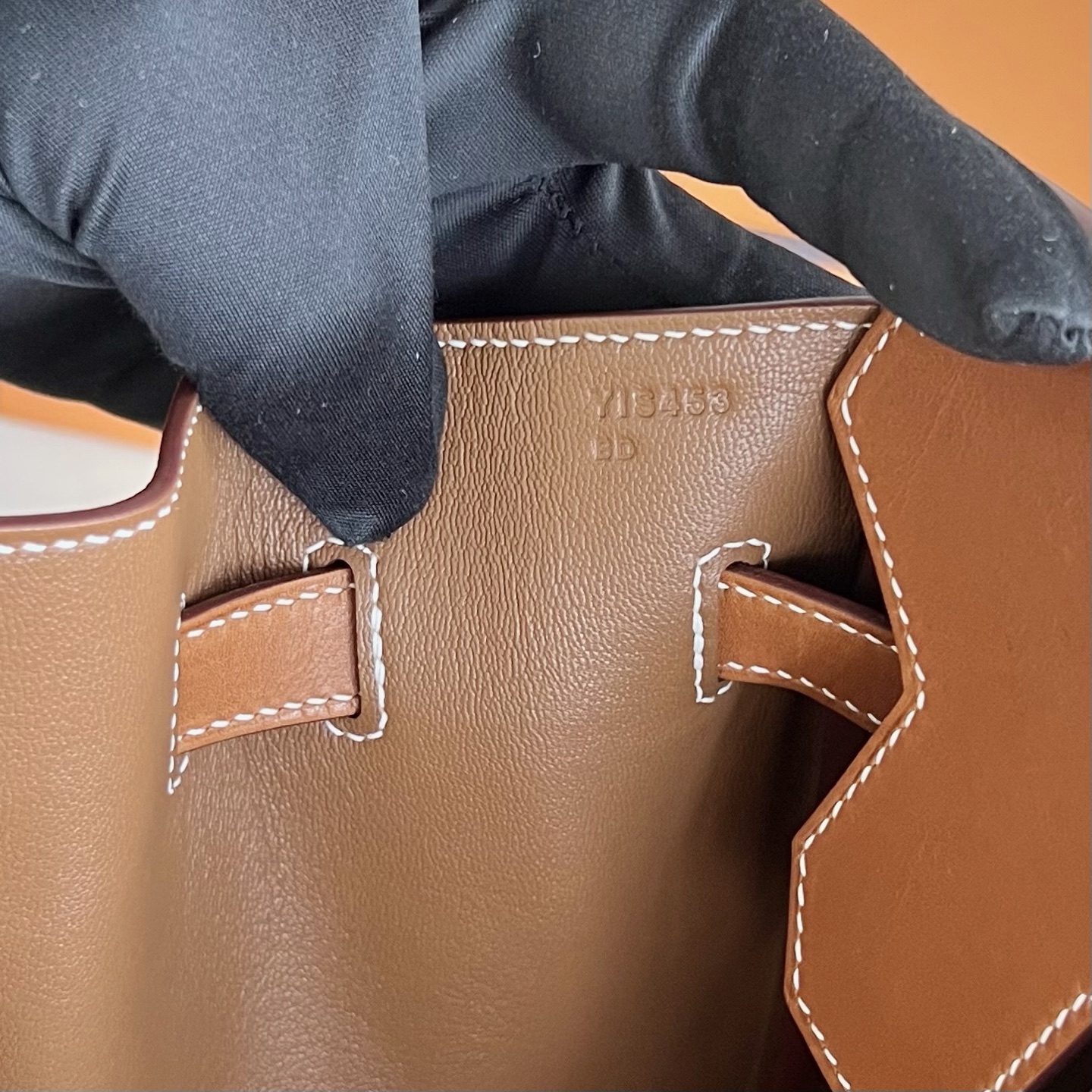Birkin 35cm Barenia plain saddle leather Color: 34 original colors, silver buckle, fully handmade wax stitching Original hardware hand-engraved PHW customized✈️ - Image 11