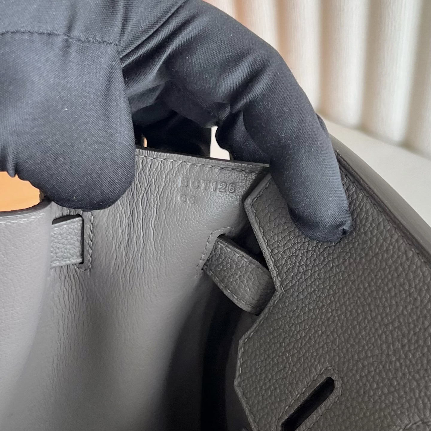 Birkin 30cm Togo original calfskin imported from Germany Color: 8F pewter gray Etain Fully handmade wax thread sewing Gold buckle Customized✈️ - Image 7