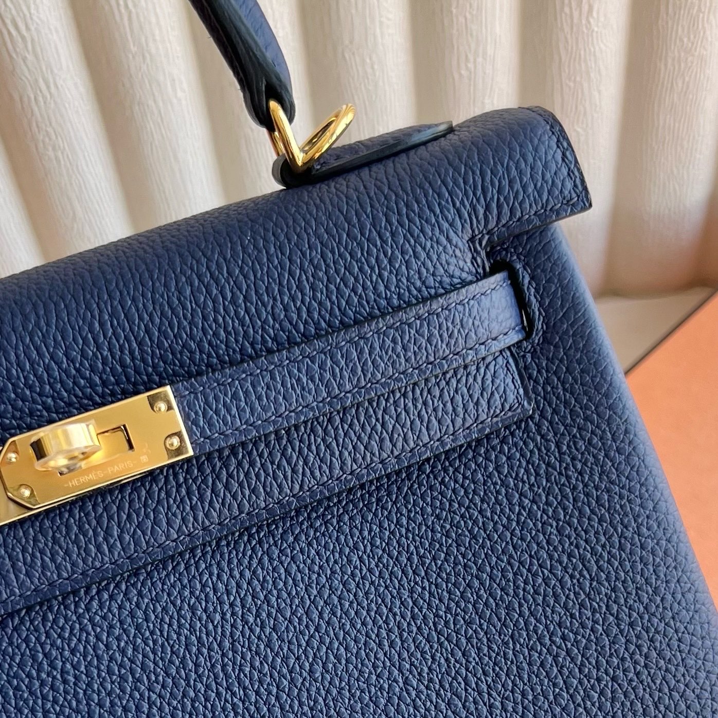 Kelly 25cm Togo original calfskin imported from Germany Color: 73 Sapphire Blue Sapphire Fully handmade wax stitching gold buckle - Image 2