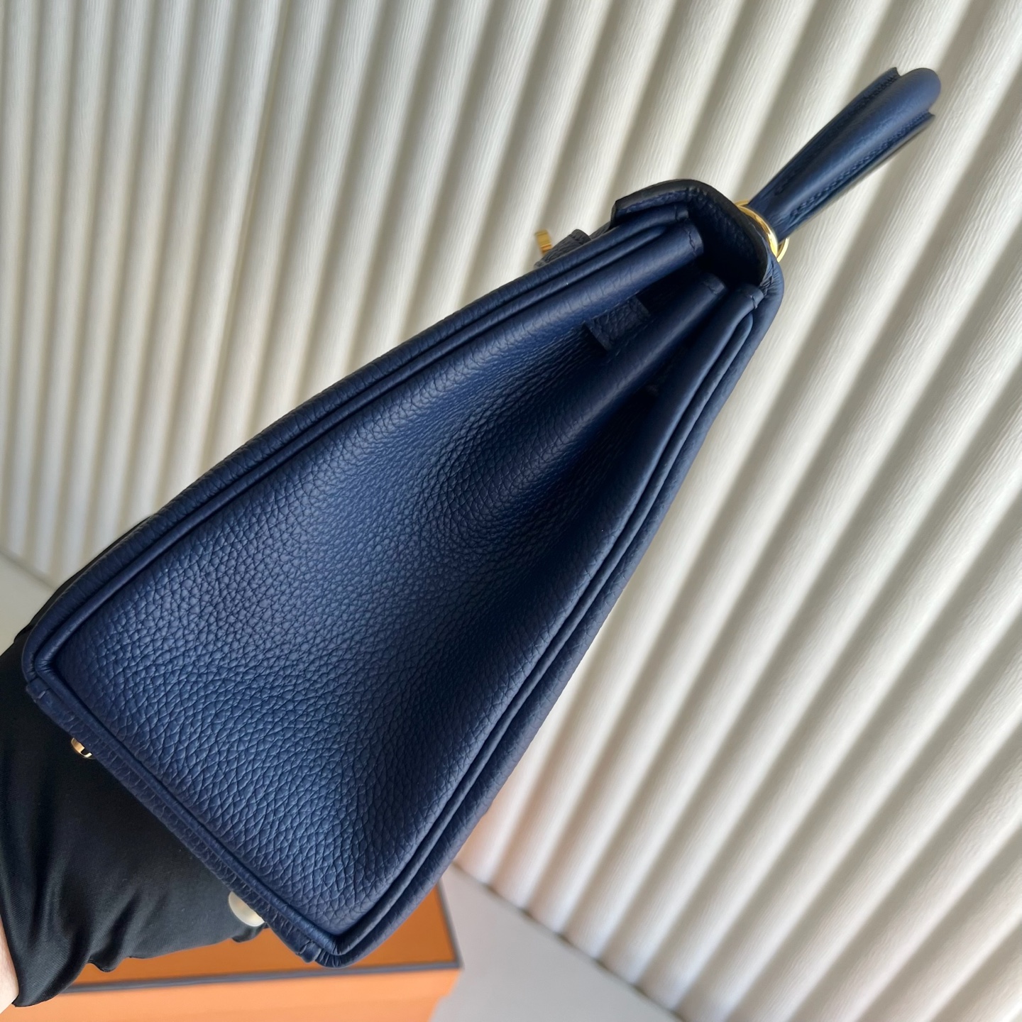 Kelly 25cm Togo original calfskin imported from Germany Color: 73 Sapphire Blue Sapphire Fully handmade wax stitching gold buckle - Image 3