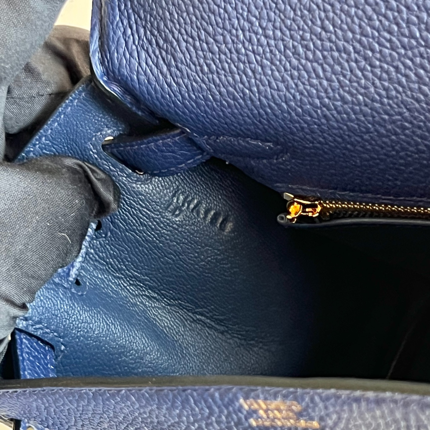 Kelly 25cm Togo original calfskin imported from Germany Color: 73 Sapphire Blue Sapphire Fully handmade wax stitching gold buckle - Image 7