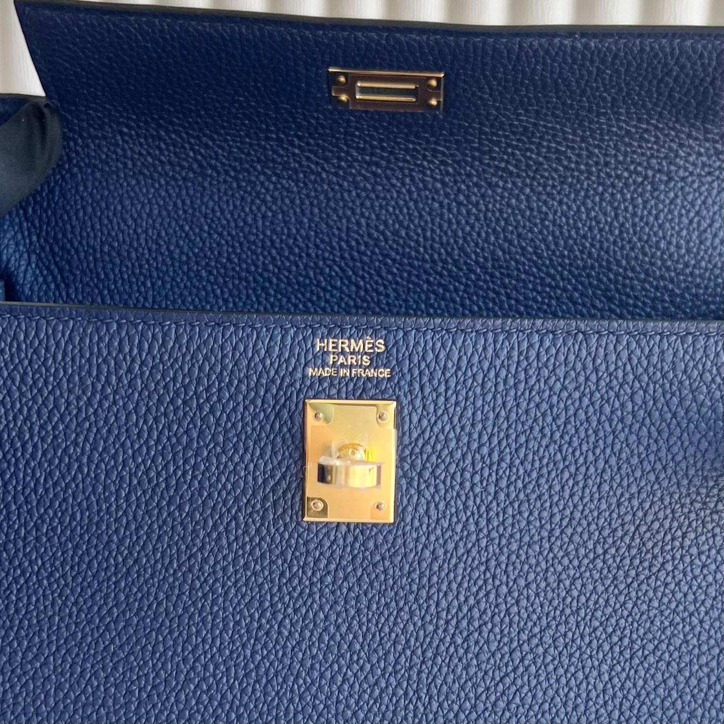 Kelly 25cm Togo original calfskin imported from Germany Color: 73 Sapphire Blue Sapphire Fully handmade wax stitching gold buckle - Image 8