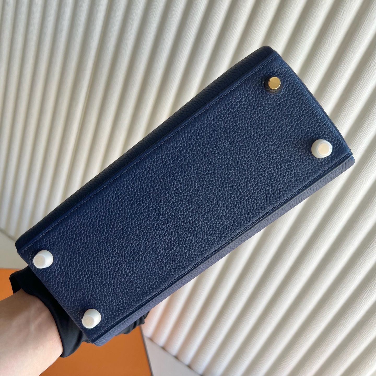 Kelly 25cm Togo original calfskin imported from Germany Color: 73 Sapphire Blue Sapphire Fully handmade wax stitching gold buckle - Image 9