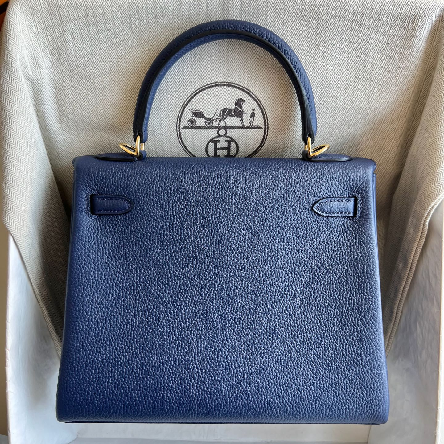 Kelly 25cm Togo original calfskin imported from Germany Color: 73 Sapphire Blue Sapphire Fully handmade wax stitching gold buckle - Image 11