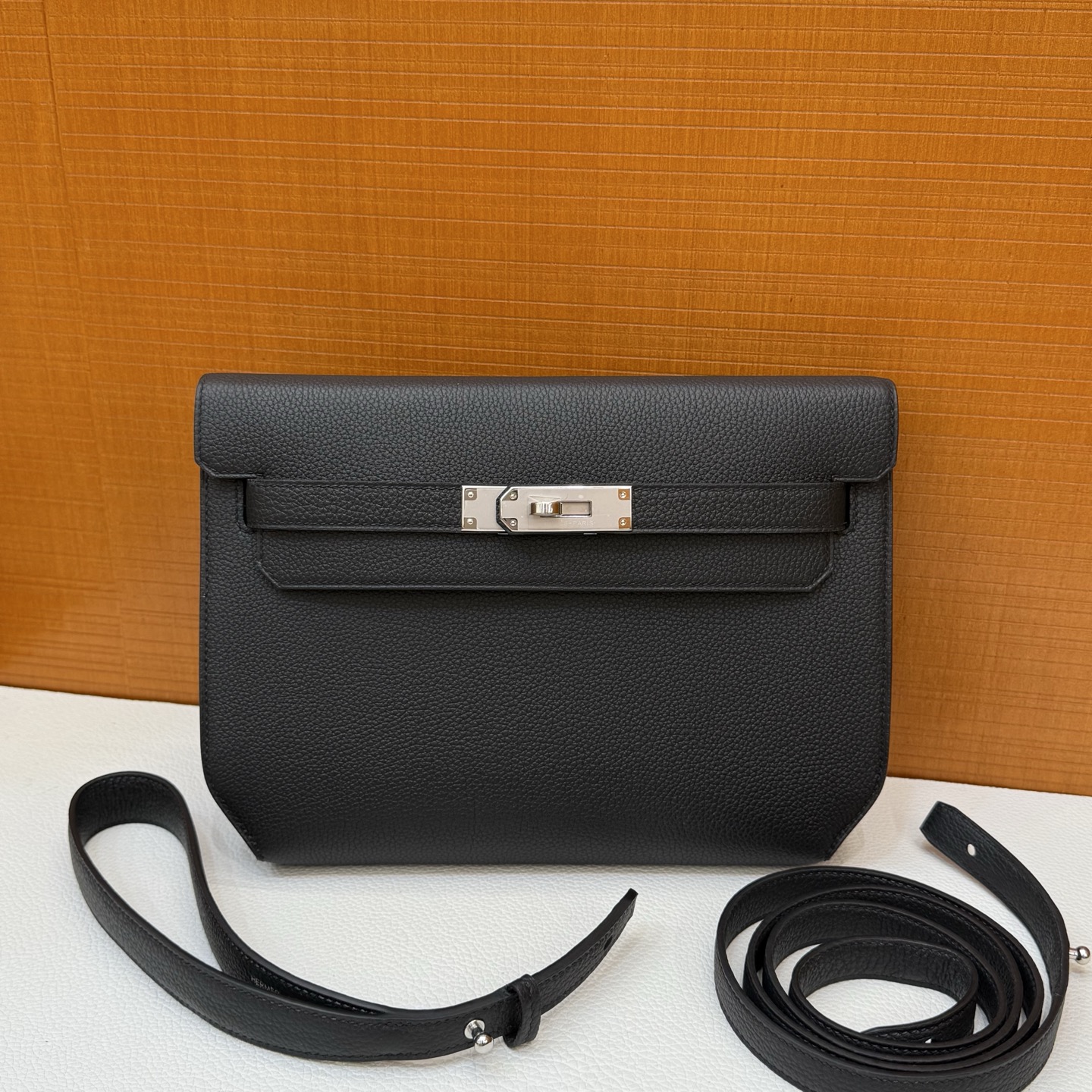 Kelly Depeches 25cm Togo original imported German calfskin Color: Ck89 black Noir Phw fully handmade wax stitching Silver buckle customized✈️