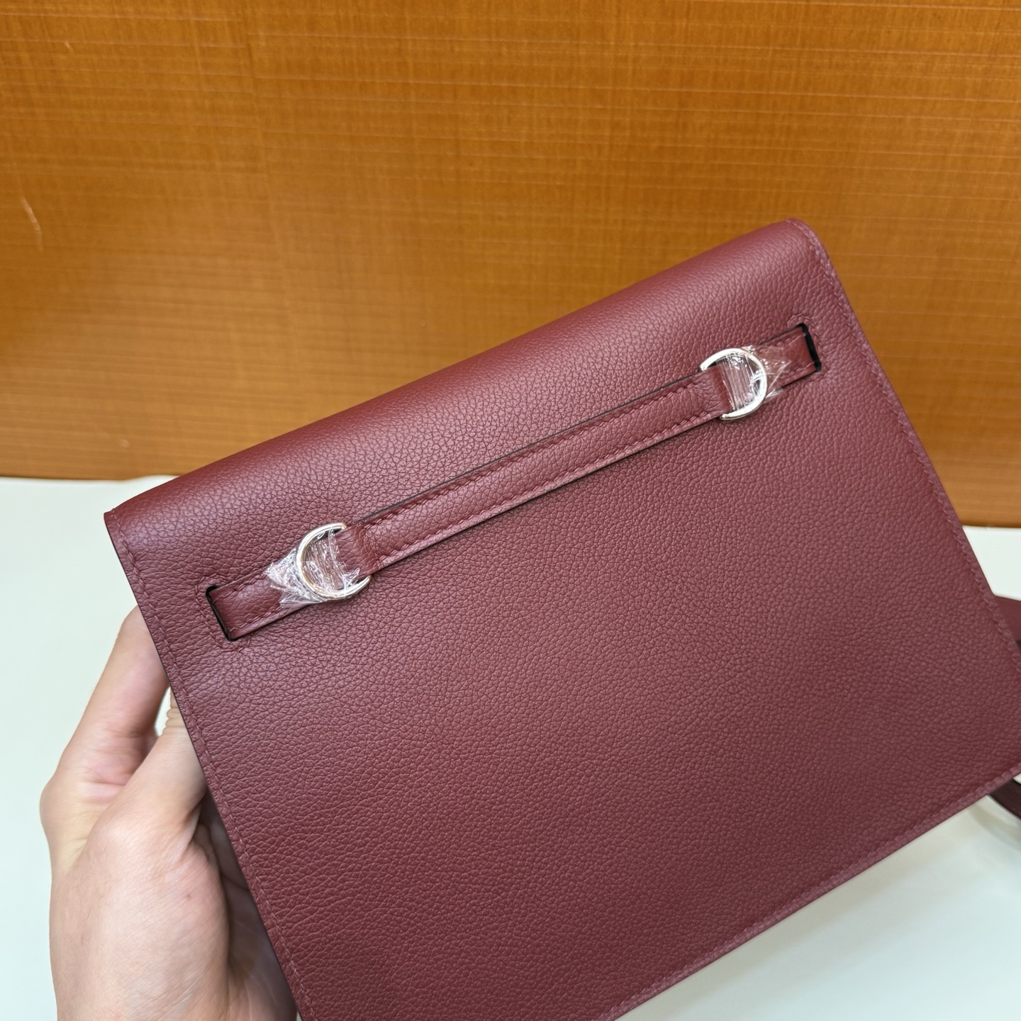Kelly danse 22cm Evercolor Color: Ck55 Hermès red Rouge H, fully handmade wax stitching Phw customized✈️ - Image 6
