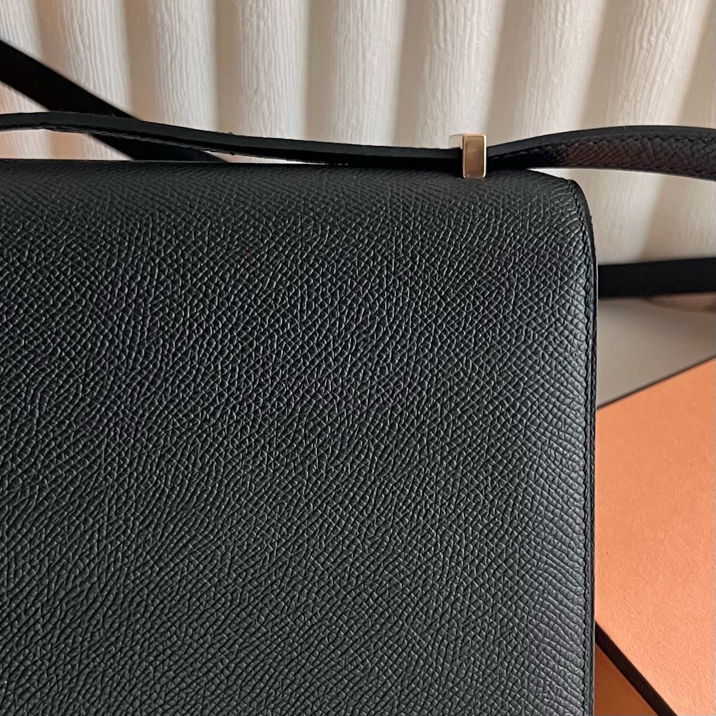Constance 18cm Epsom Color: 89 black Noir Rghw fully handmade wax stitching Rose gold buckle customized✈️ - Image 5