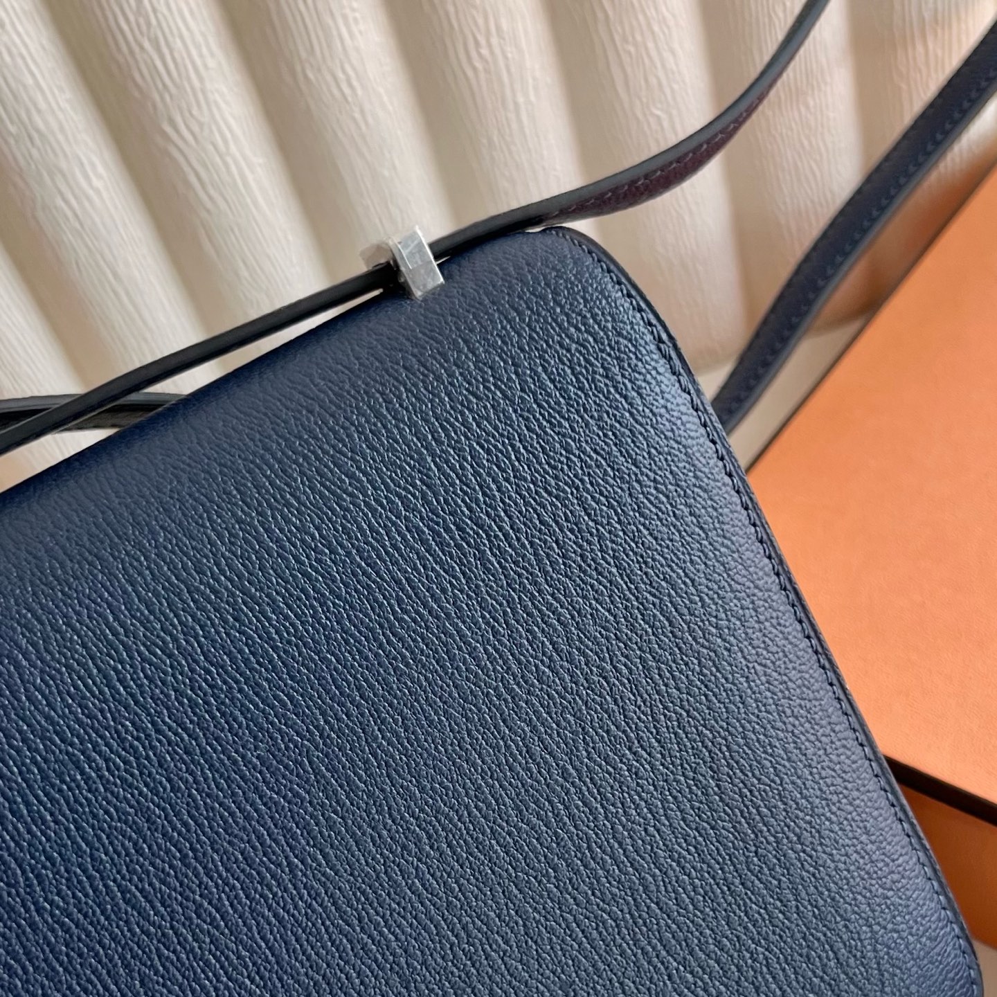 Constance 18cm Chever original imported goatskin Color: CK73 Sapphire Blue Sapphire Fully hand-made wax stitching Phw customized✈️ - Image 5