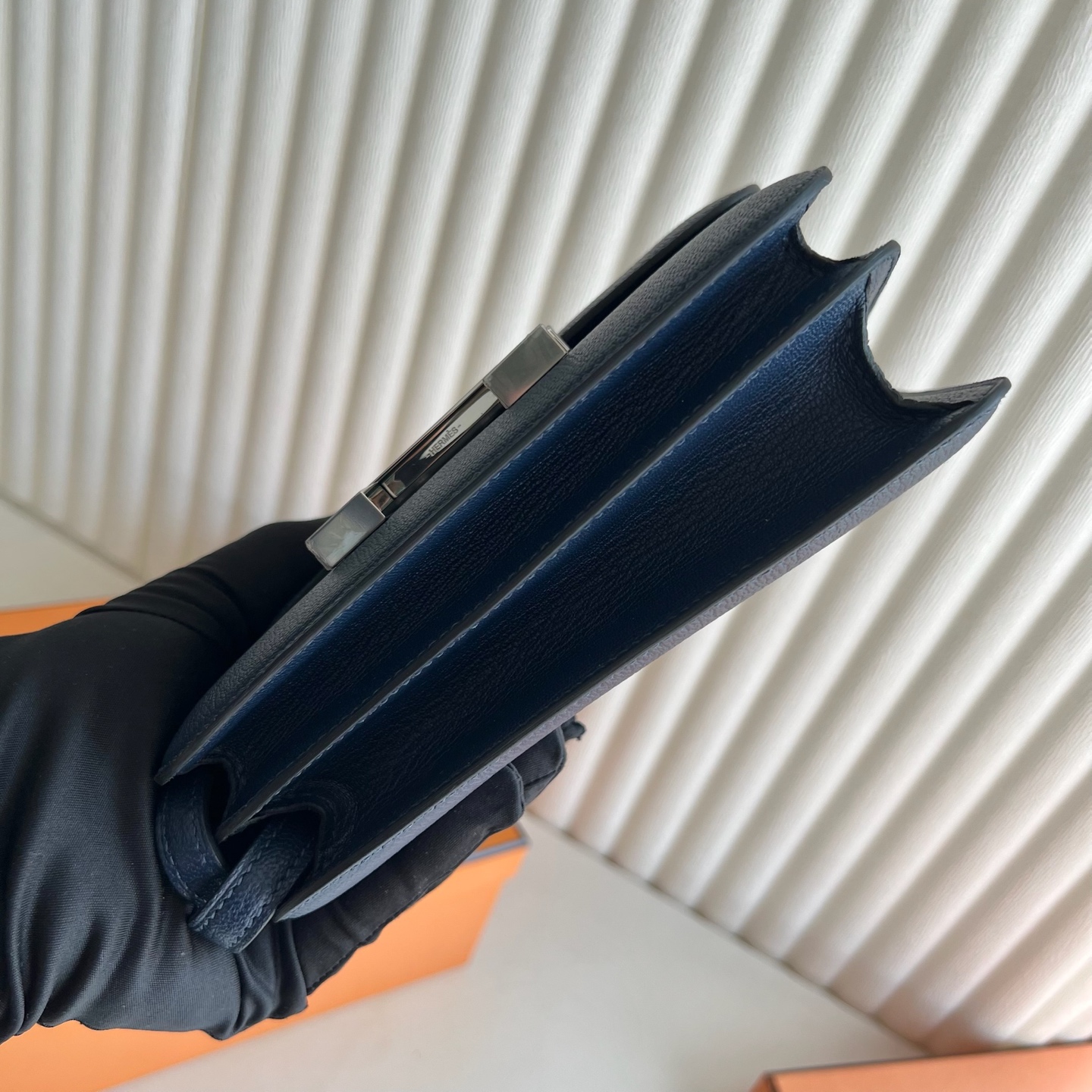 Constance 18cm Chever original imported goatskin Color: CK73 Sapphire Blue Sapphire Fully hand-made wax stitching Phw customized✈️ - Image 9