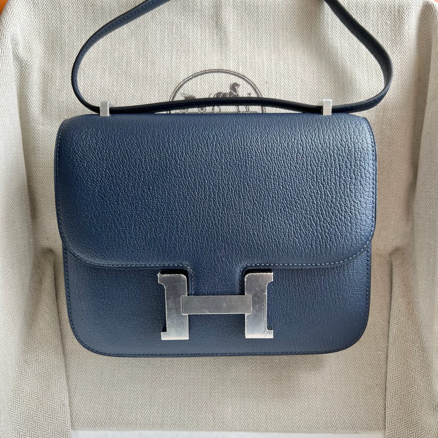 Constance 18cm Chever original imported goatskin Color: CK73 Sapphire Blue Sapphire Fully hand-made wax stitching Phw customized✈️ - Image 10
