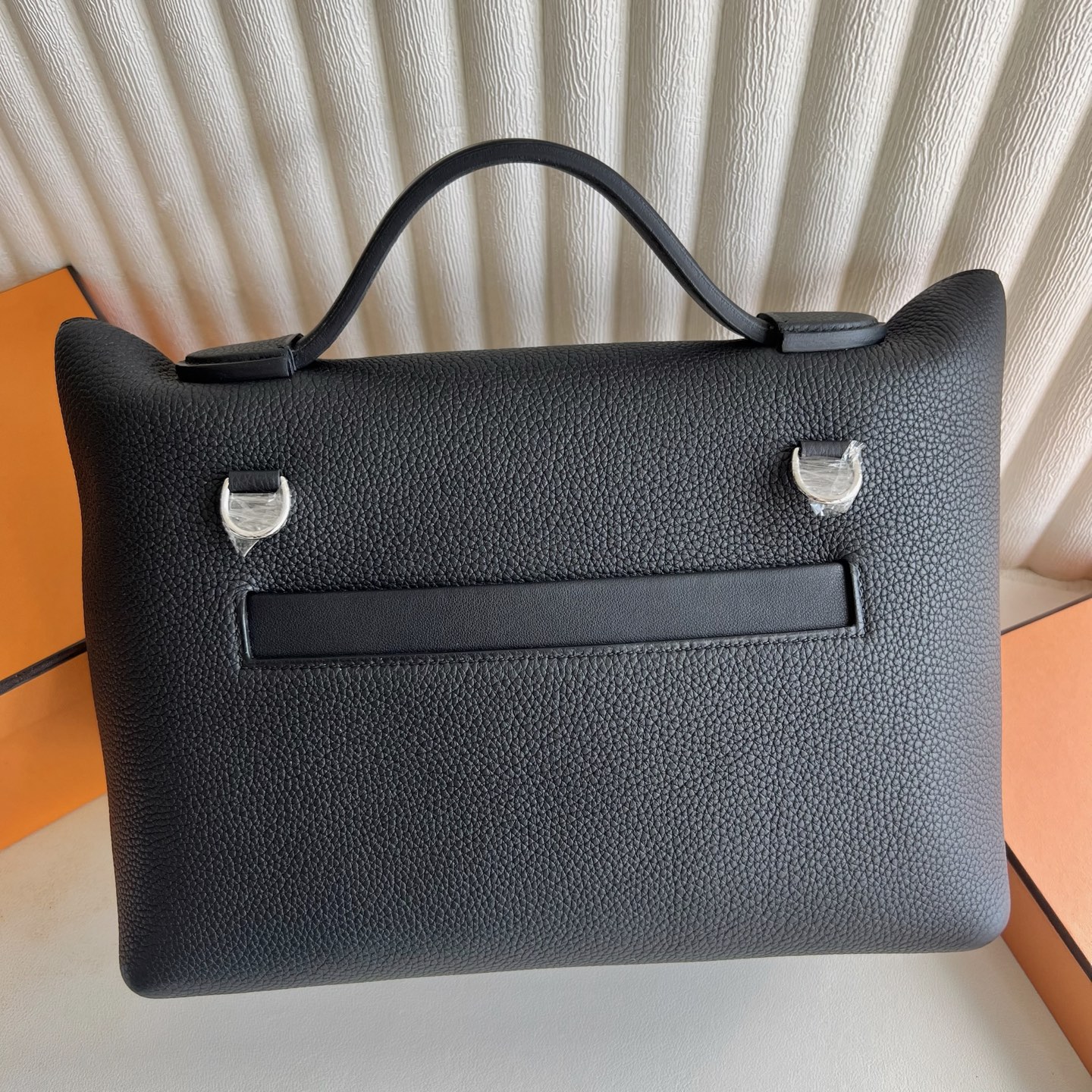 Kelly24/24 29cm Maurice fights Swift Color: Ck89 black Noir fully handmade wax thread sewing Silver buckle customized✈️ - Image 4