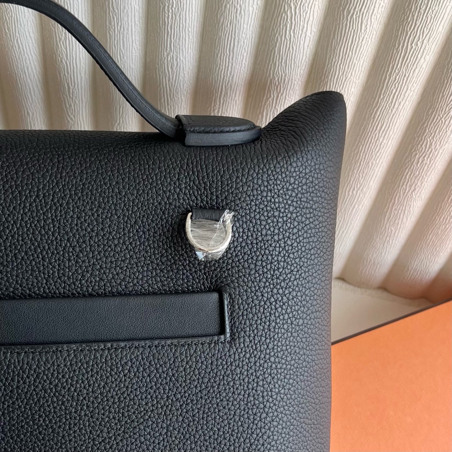 Kelly24/24 29cm Maurice fights Swift Color: Ck89 black Noir fully handmade wax thread sewing Silver buckle customized✈️ - Image 5