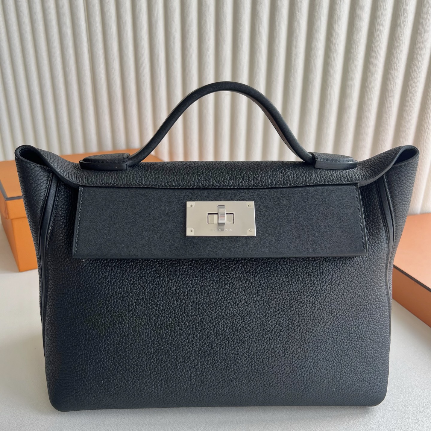 Kelly24/24 29cm Maurice fights Swift Color: Ck89 black Noir fully handmade wax thread sewing Silver buckle customized✈️ - Image 11