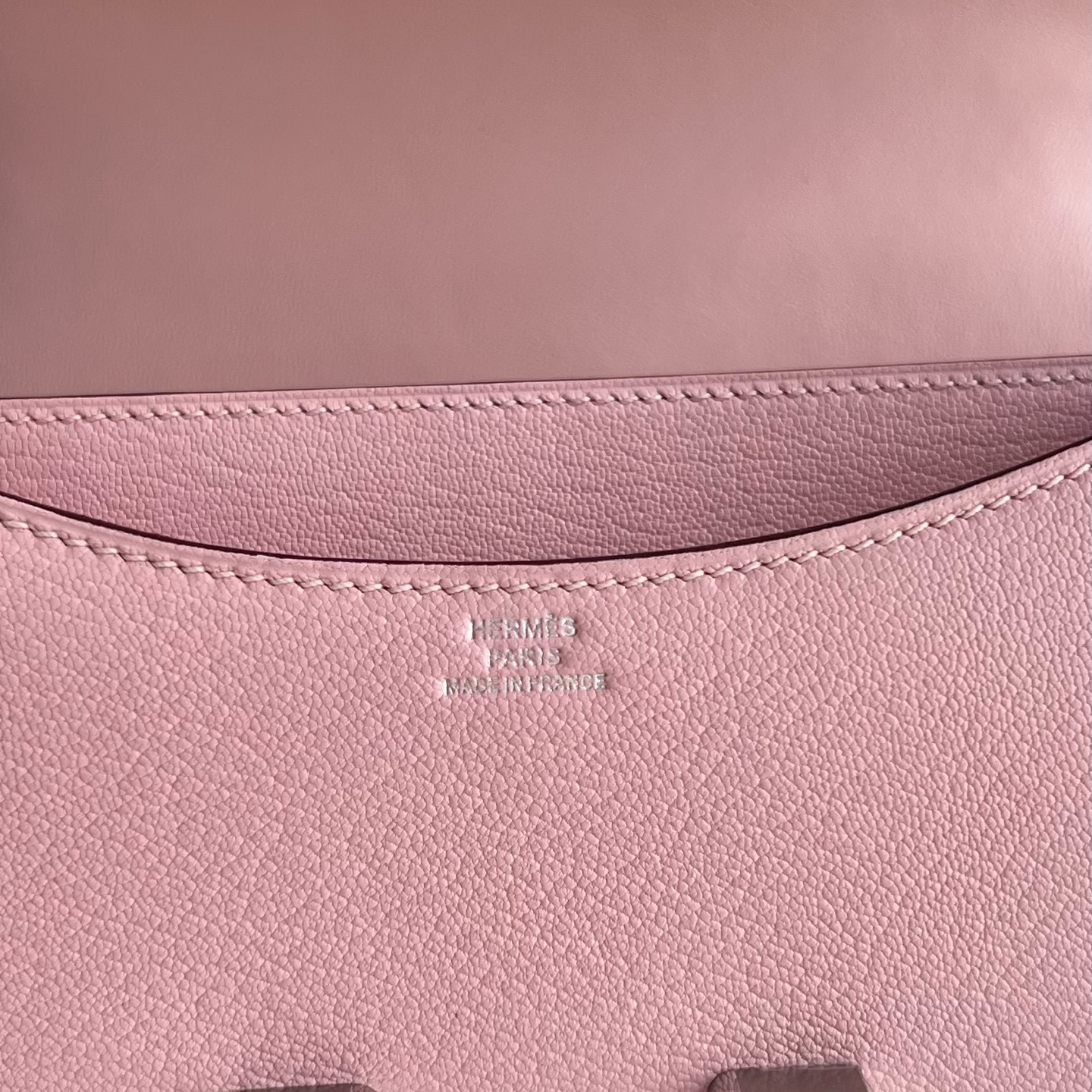 Constance 18cm Chever original imported goatskin Color: 3Q new pink Rose Sakura, fully handmade wax thread sewing Phw customized✈️ - Image 8