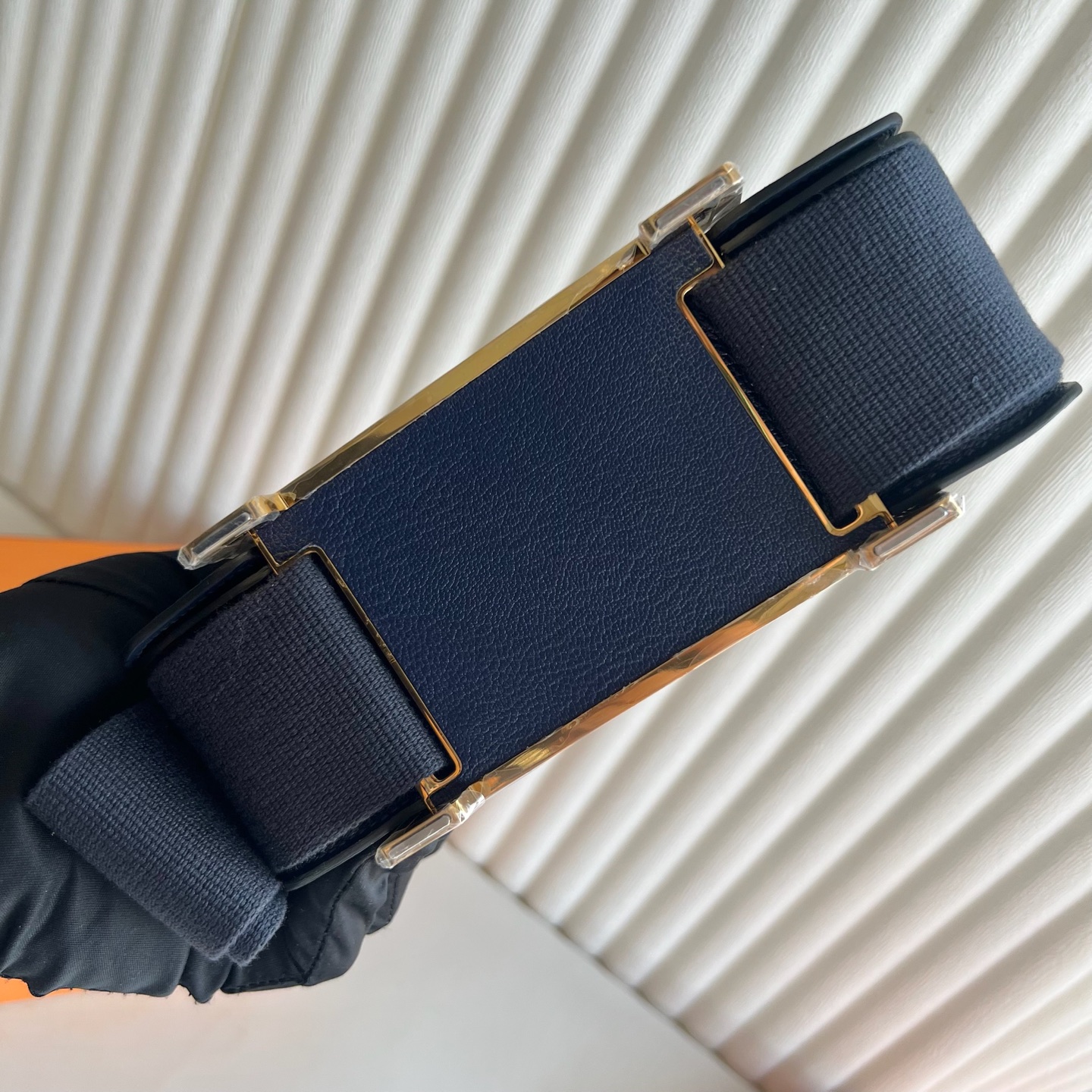 Geta 20cm Chever imported goatskin Color: 73 Sapphire Blue Sapphire Fully handmade wax stitching Gold buckle customized - Image 7