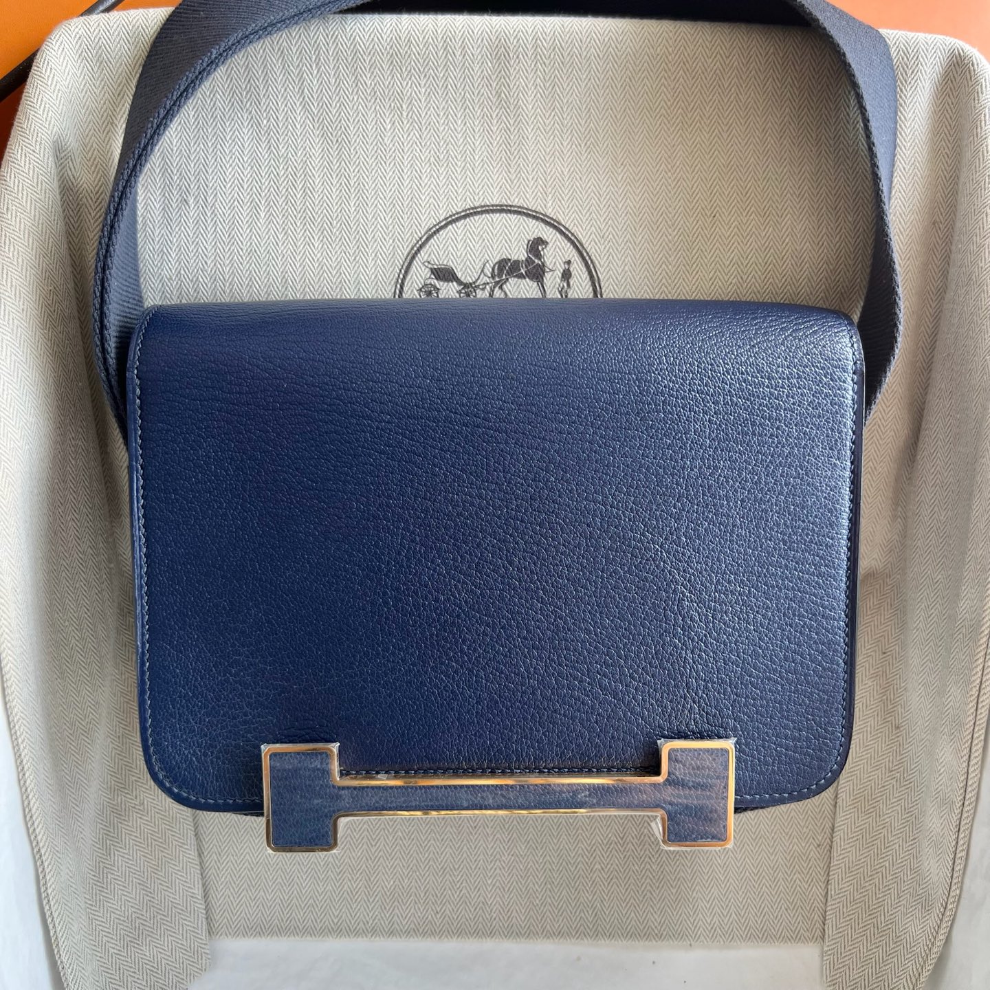 Geta 20cm Chever imported goatskin Color: 73 Sapphire Blue Sapphire Fully handmade wax stitching Gold buckle customized - Image 9