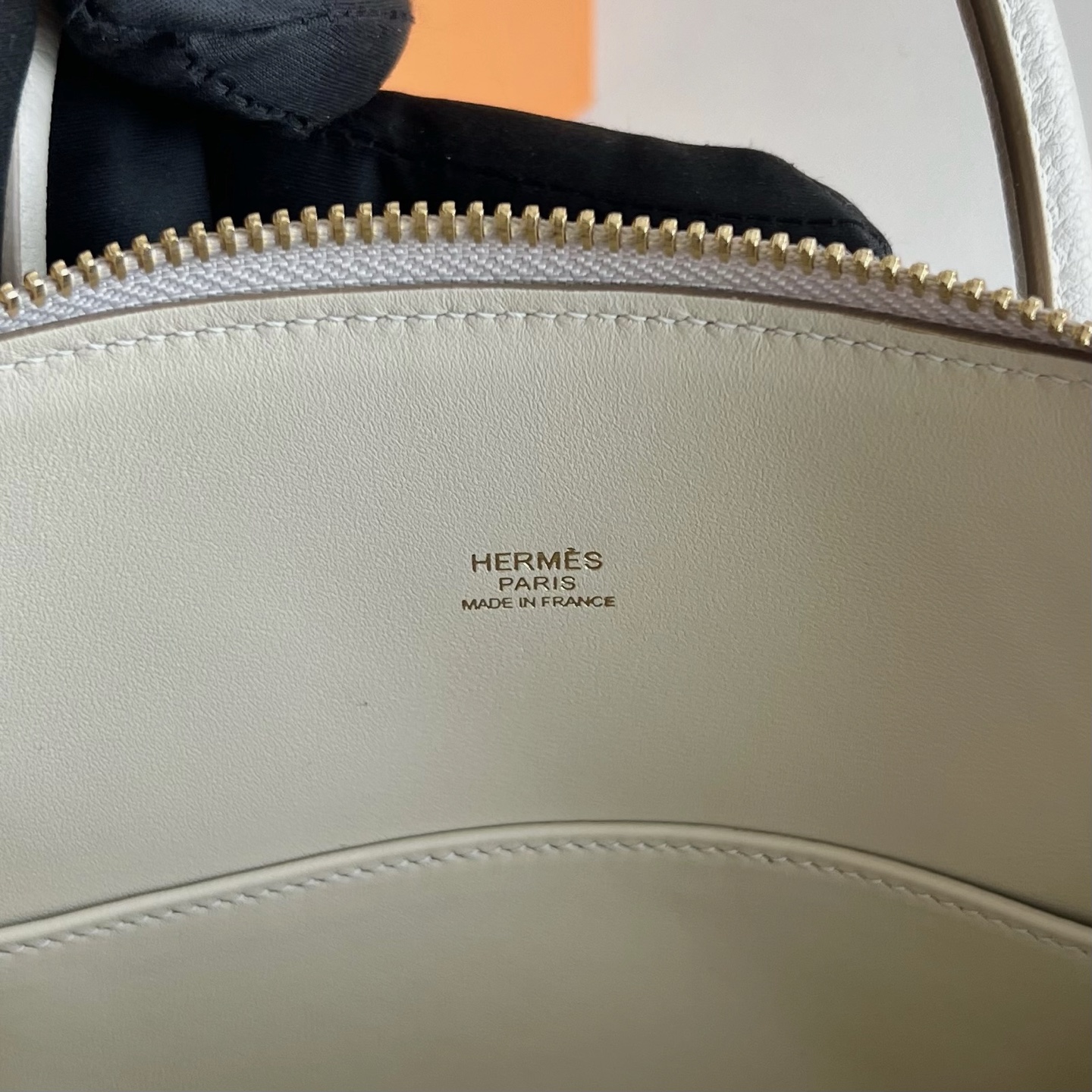 Bolide 25cm Evercolor original imported German palm print Color: 8L glacier white Beton, fully handmade wax stitching Gold buckle customized✈️ - Image 8