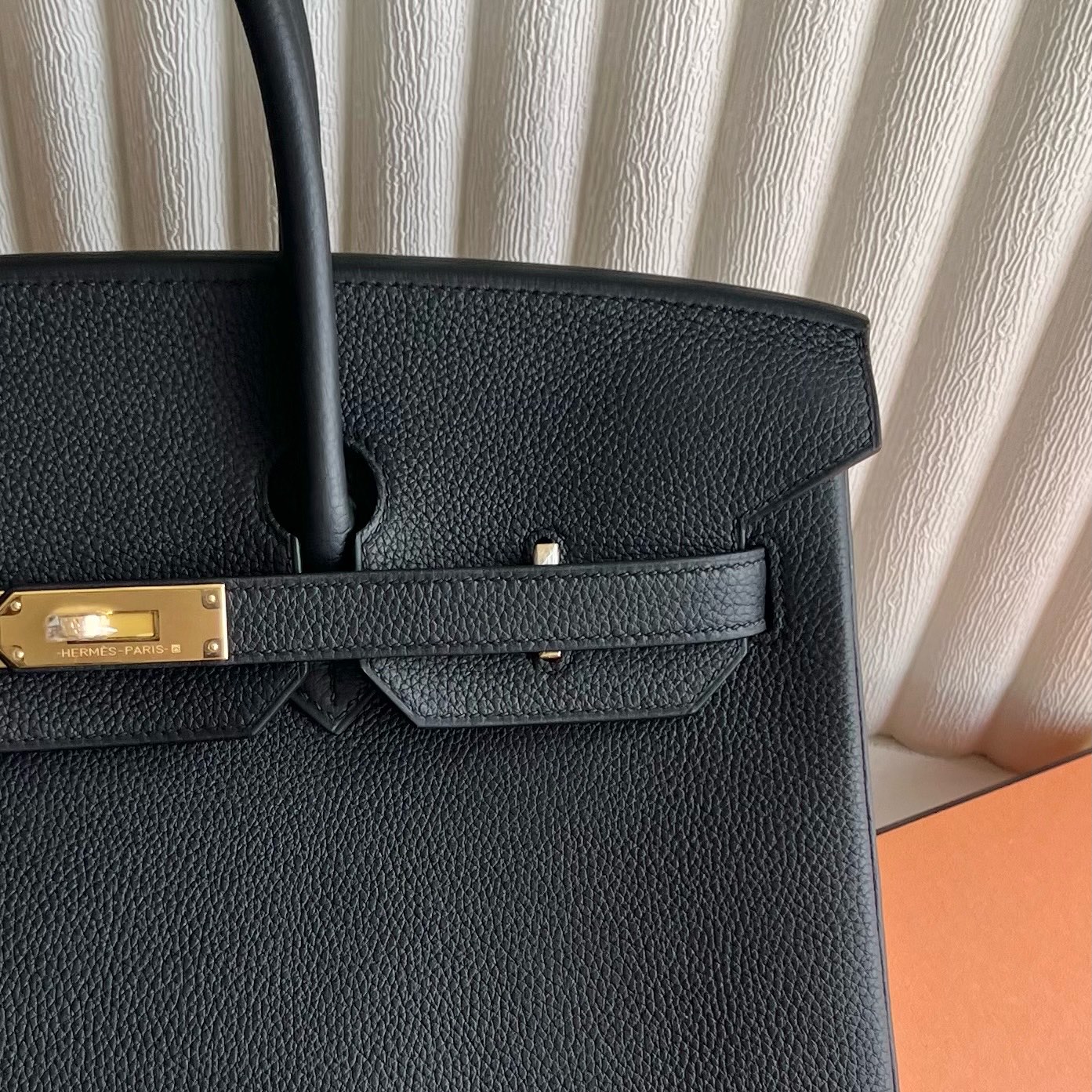 Birkin 35cm Togo original imported German calfskin Color: 89 black Noir, fully handmade wax stitching Gold buckle customized✈️ - Image 2