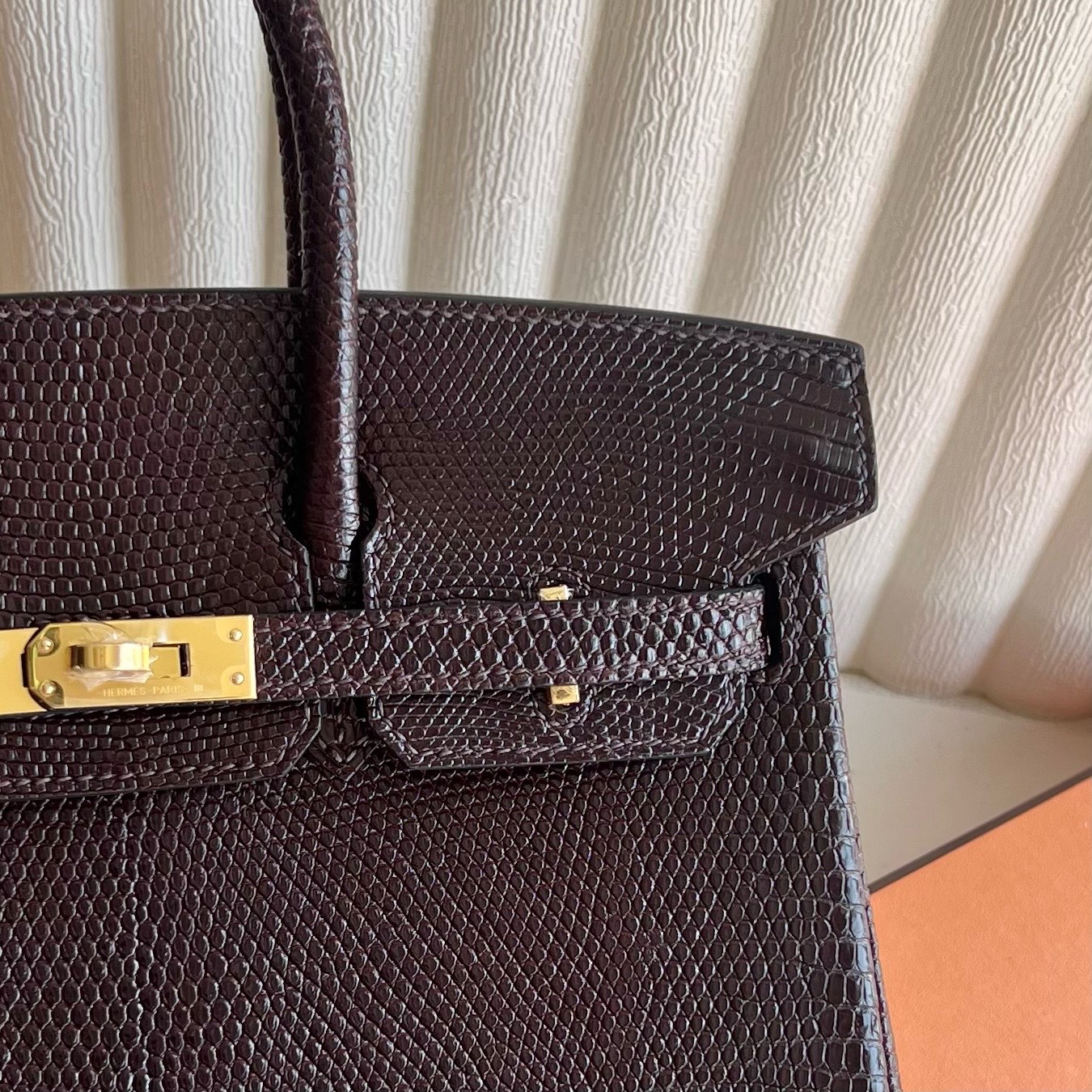 Birkin 25cm Lizard imported lizard skin Color: 41 Havane, gold buckle, handmade wax stitching Ghw customized✈️ - Image 2