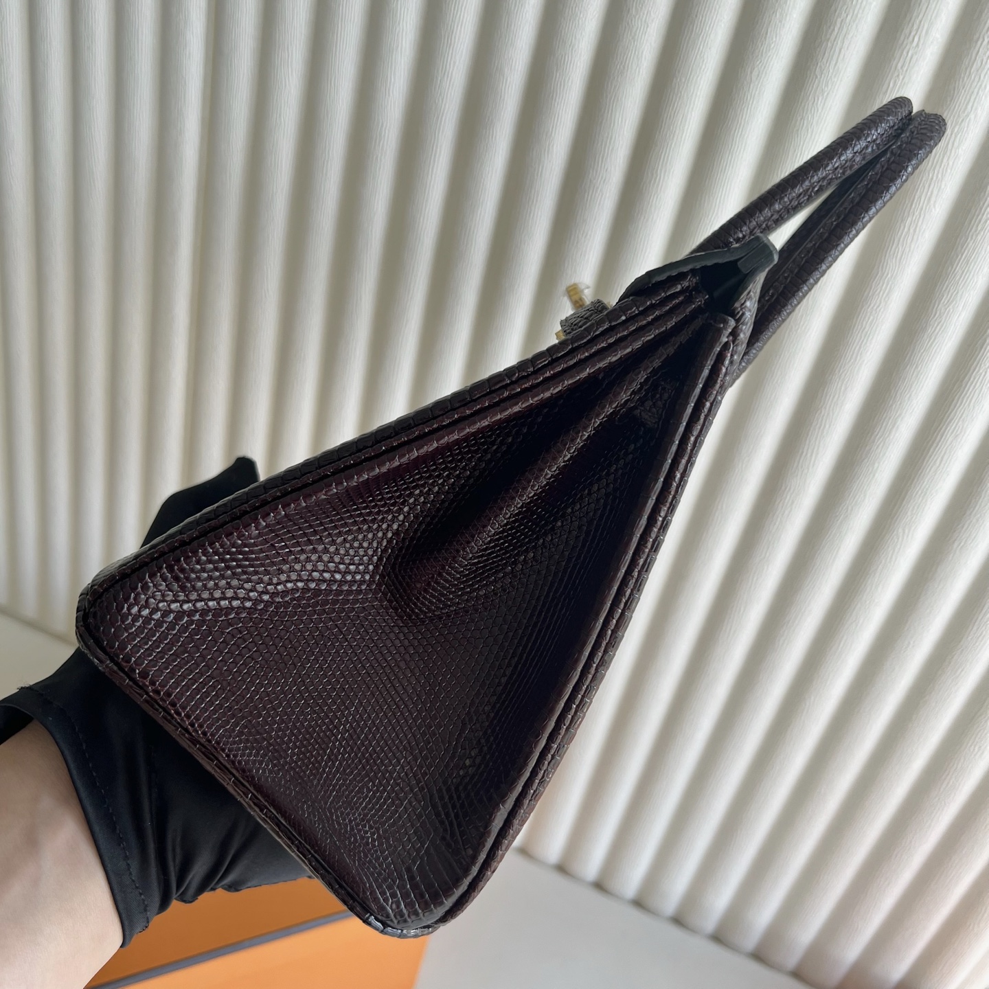 Birkin 25cm Lizard imported lizard skin Color: 41 Havane, gold buckle, handmade wax stitching Ghw customized✈️ - Image 3