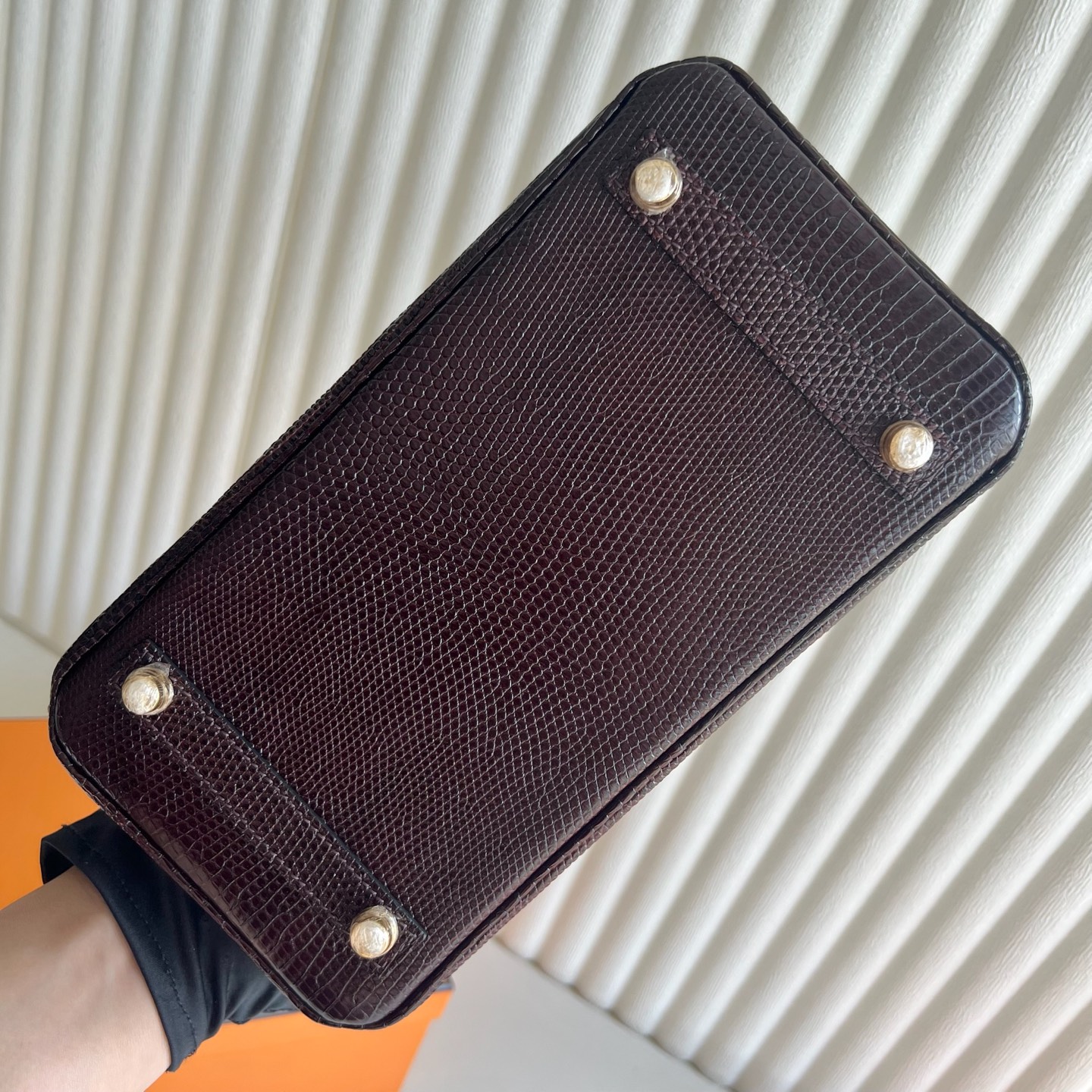 Birkin 25cm Lizard imported lizard skin Color: 41 Havane, gold buckle, handmade wax stitching Ghw customized✈️ - Image 9