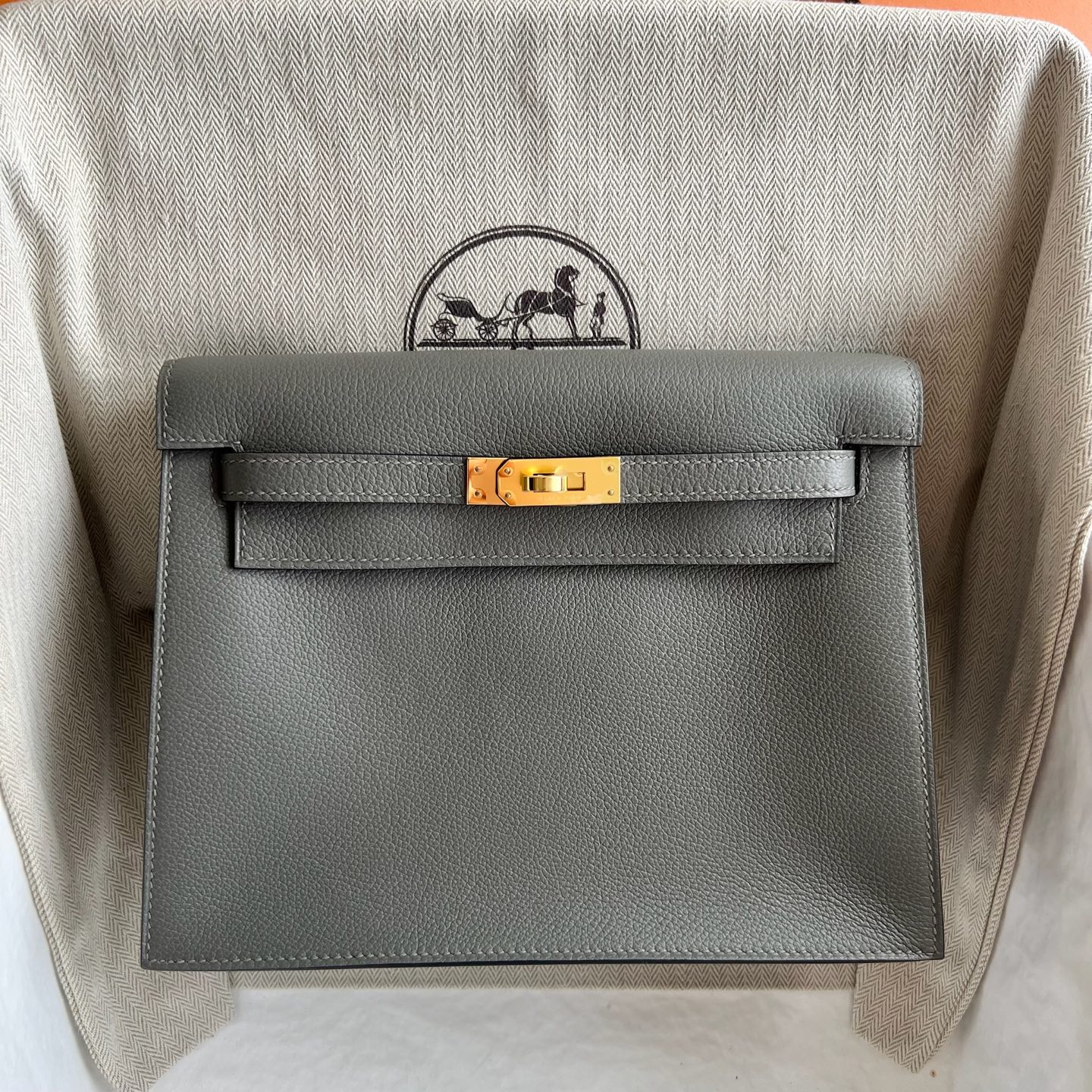 In stock Kelly danse 22cm Evercolor Color: 0L Cumulonimbus Gray Gris Meyer Fully handmade wax stitching Ghw Stock - Image 9