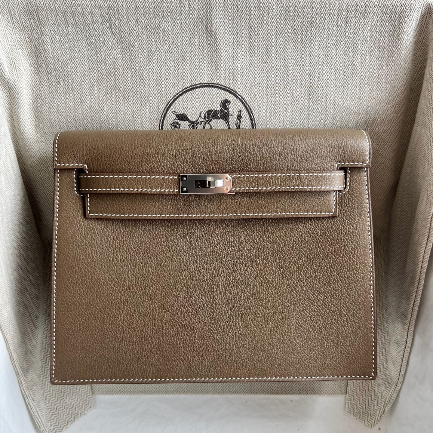 In stock Kelly danse 22cm Evercolor Color: Ck18 elephant gray Etoupe fully handmade wax stitching Phw Stock - Image 10