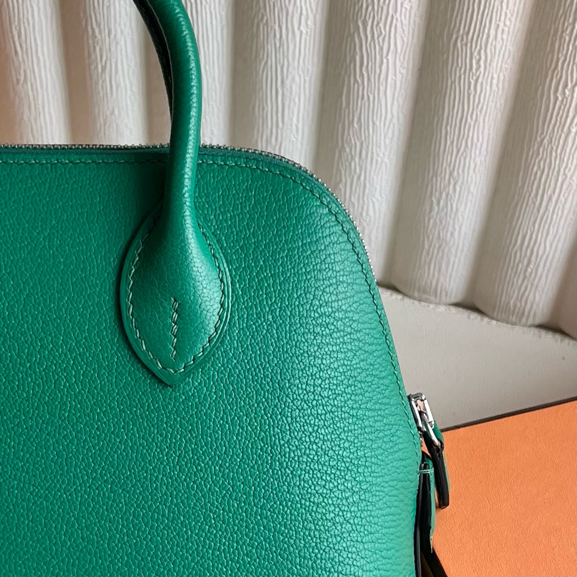 Mini Bolide 20cm Chever Color: U4 velvet green, fully handmade wax thread sewing Silver buckle customized✈️ - Image 2