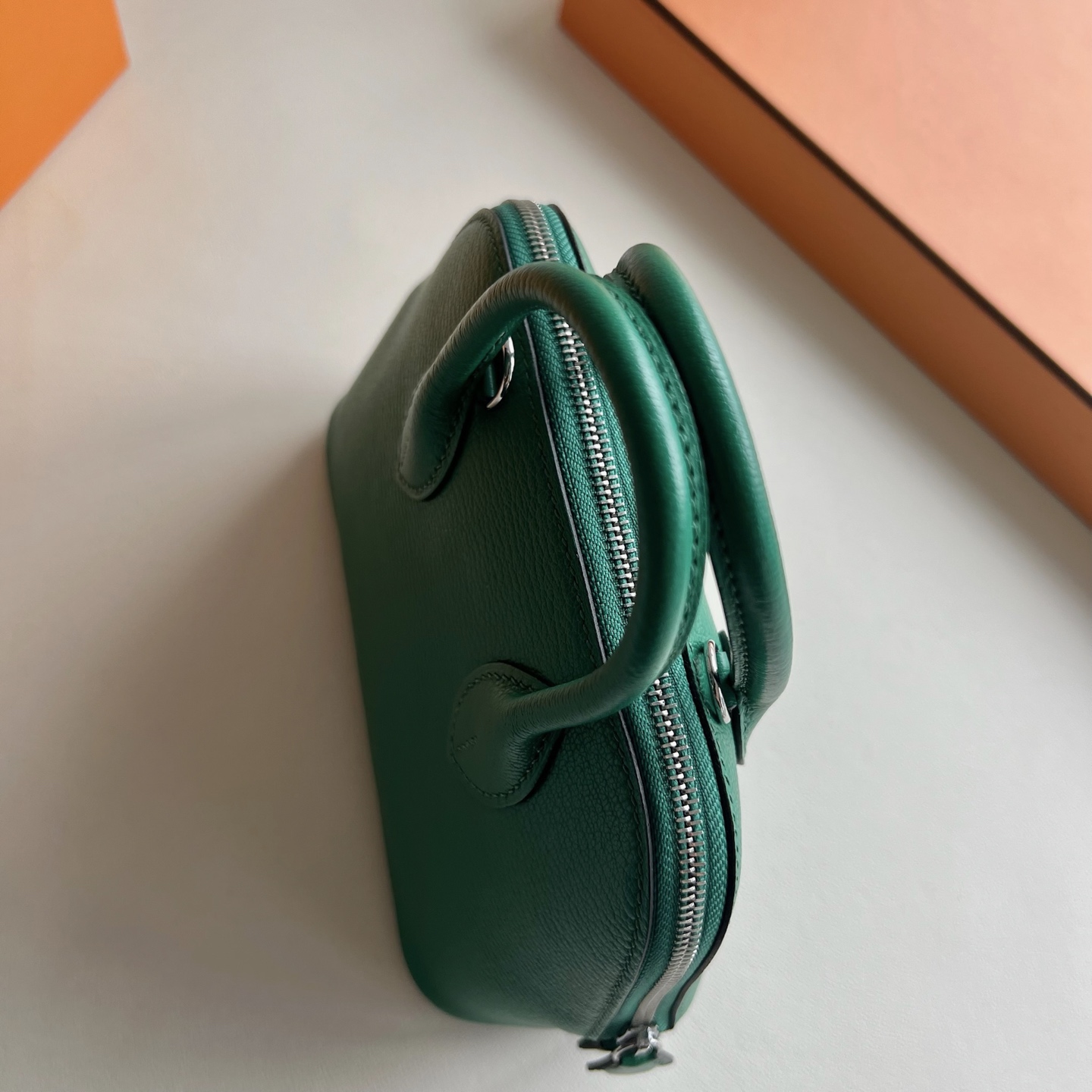Mini Bolide 20cm Chever Color: U4 velvet green, fully handmade wax thread sewing Silver buckle customized✈️ - Image 4