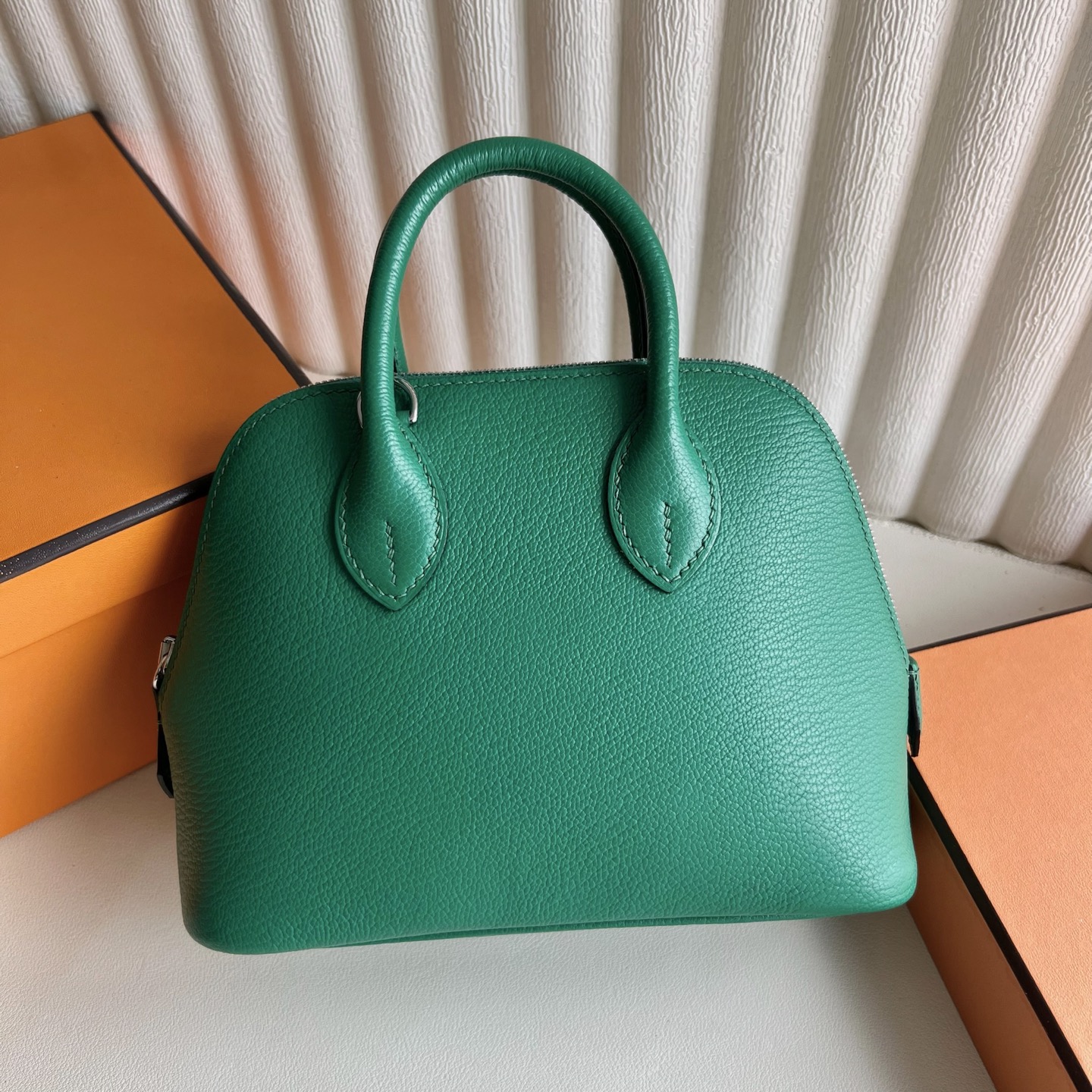 Mini Bolide 20cm Chever Color: U4 velvet green, fully handmade wax thread sewing Silver buckle customized✈️ - Image 5