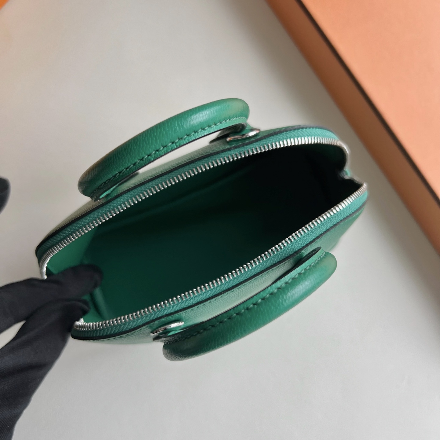 Mini Bolide 20cm Chever Color: U4 velvet green, fully handmade wax thread sewing Silver buckle customized✈️ - Image 7
